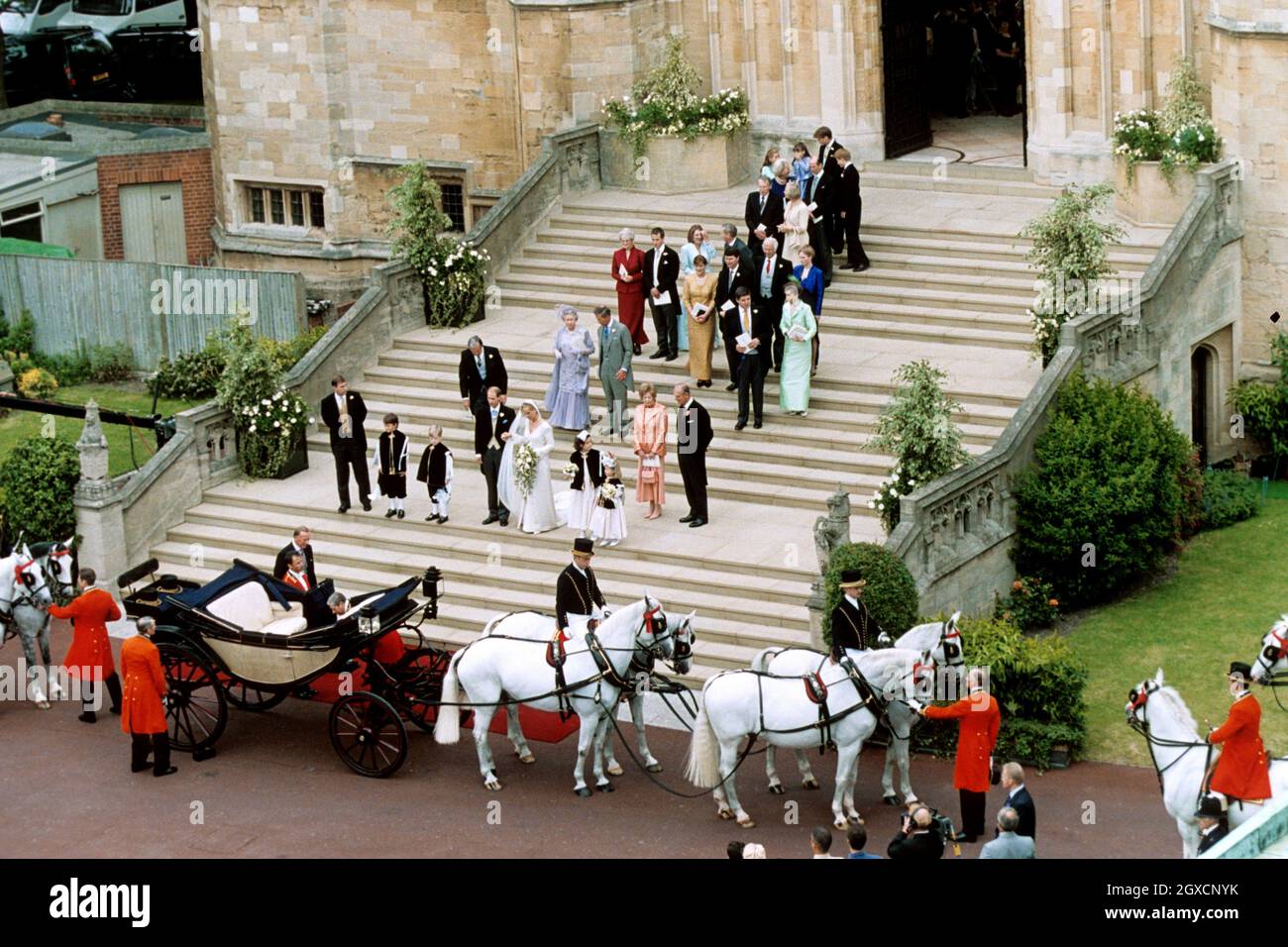 Prince Edward And His Bride Sophie Rhys Jones Leave St Georges Chapel In Windsor After Their