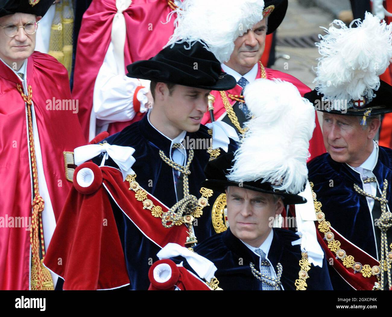 Prince William (L), Prince Andrew, Duke of York and Prince Charles