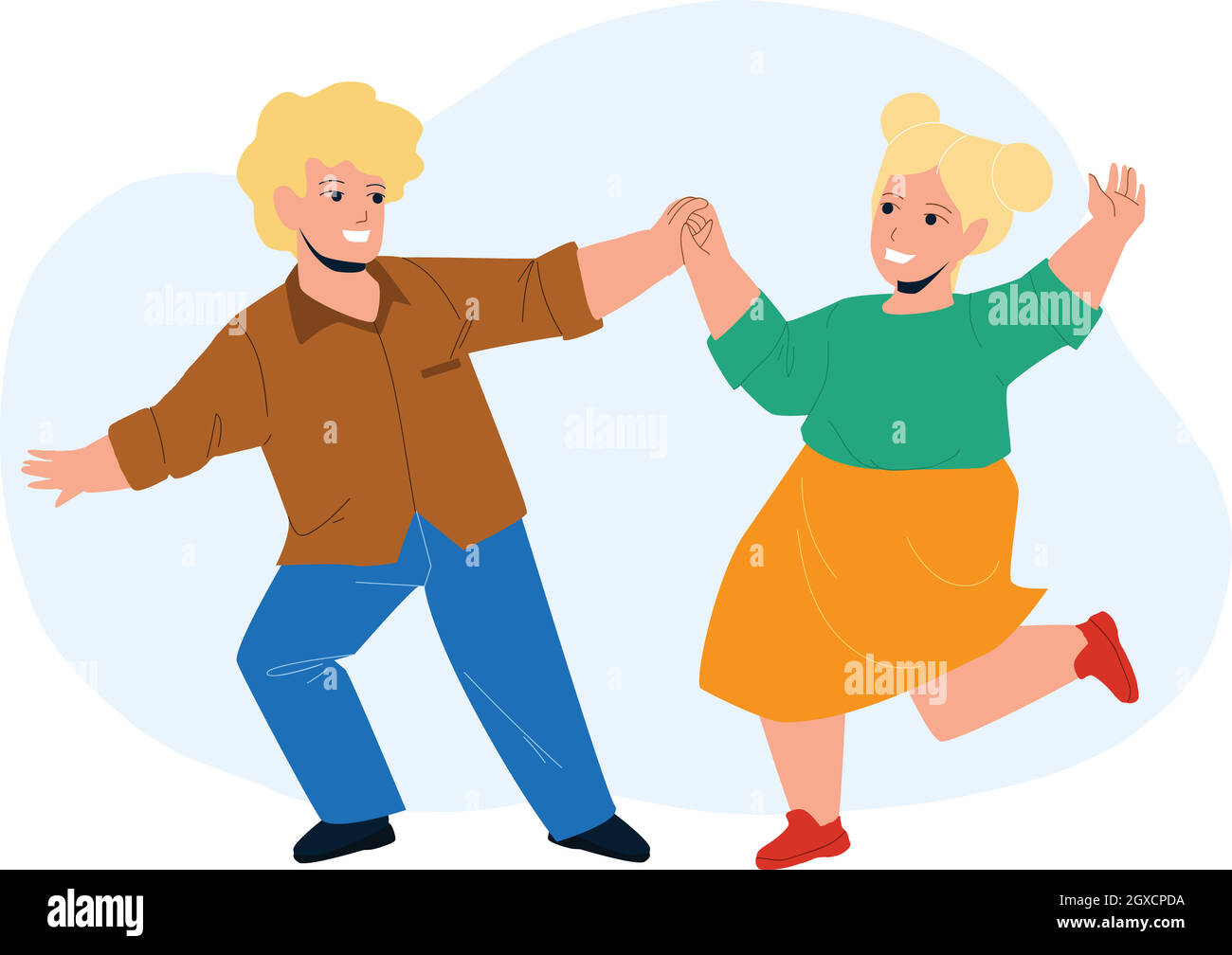 Kids Dancing Together On Children Party Vector Stock Vector Image & Art ...