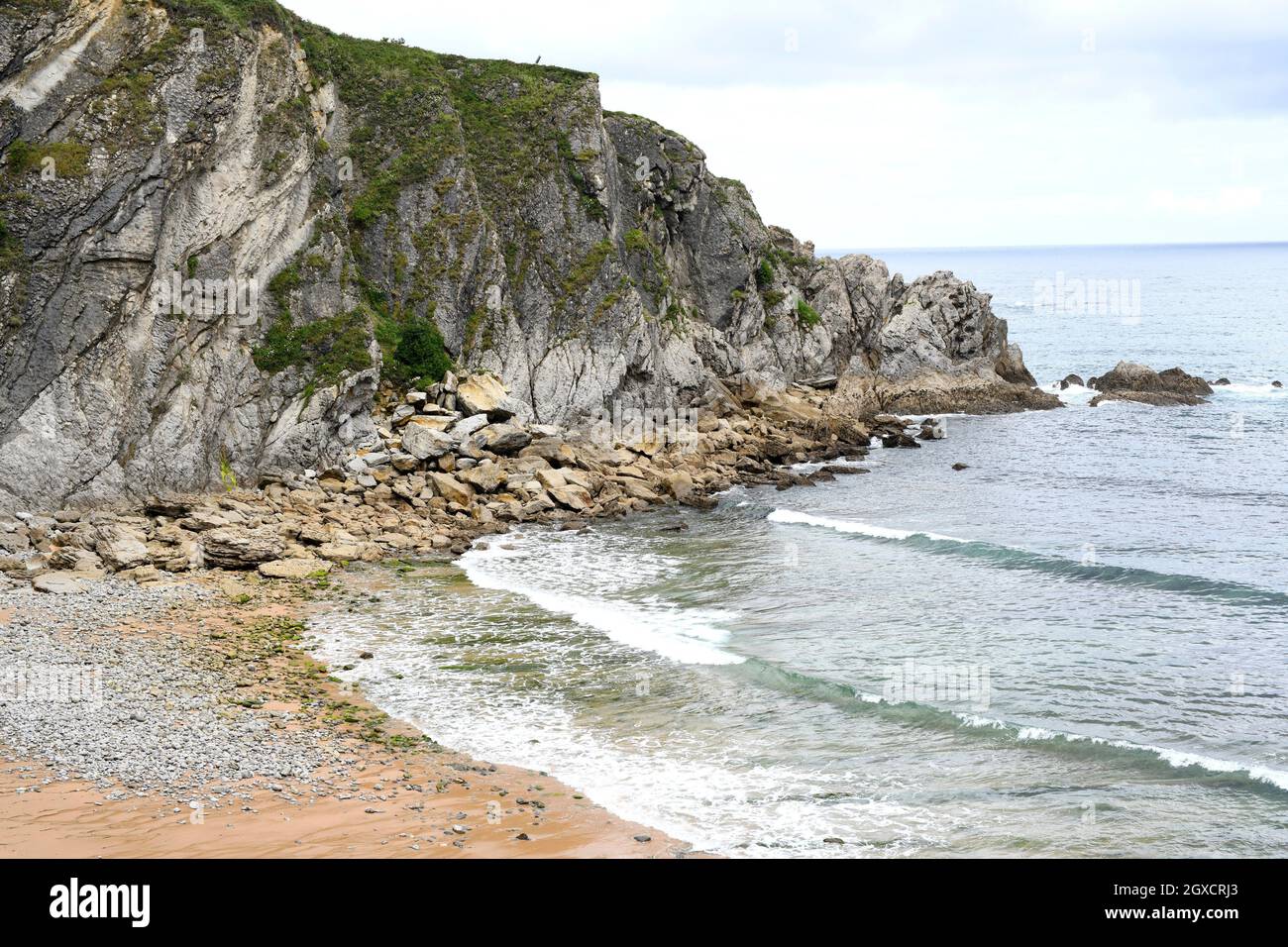 Covachos beach. Soto de la Marina, Cantabria, Spain. Stock Photo