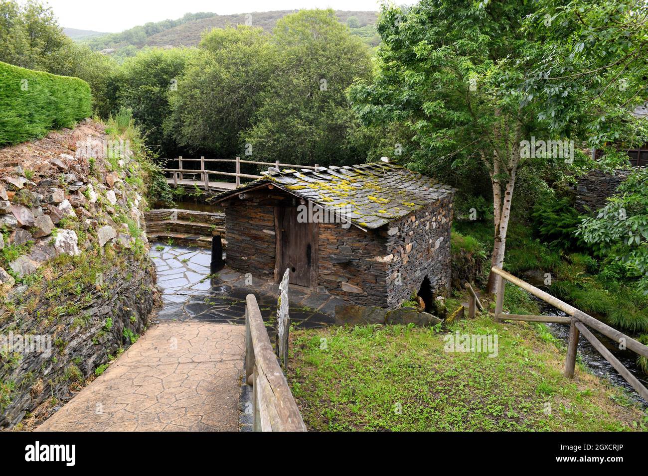 Villanueva de Oscos, water mill (Ecomuseum). Asturias, Spain. Stock Photo