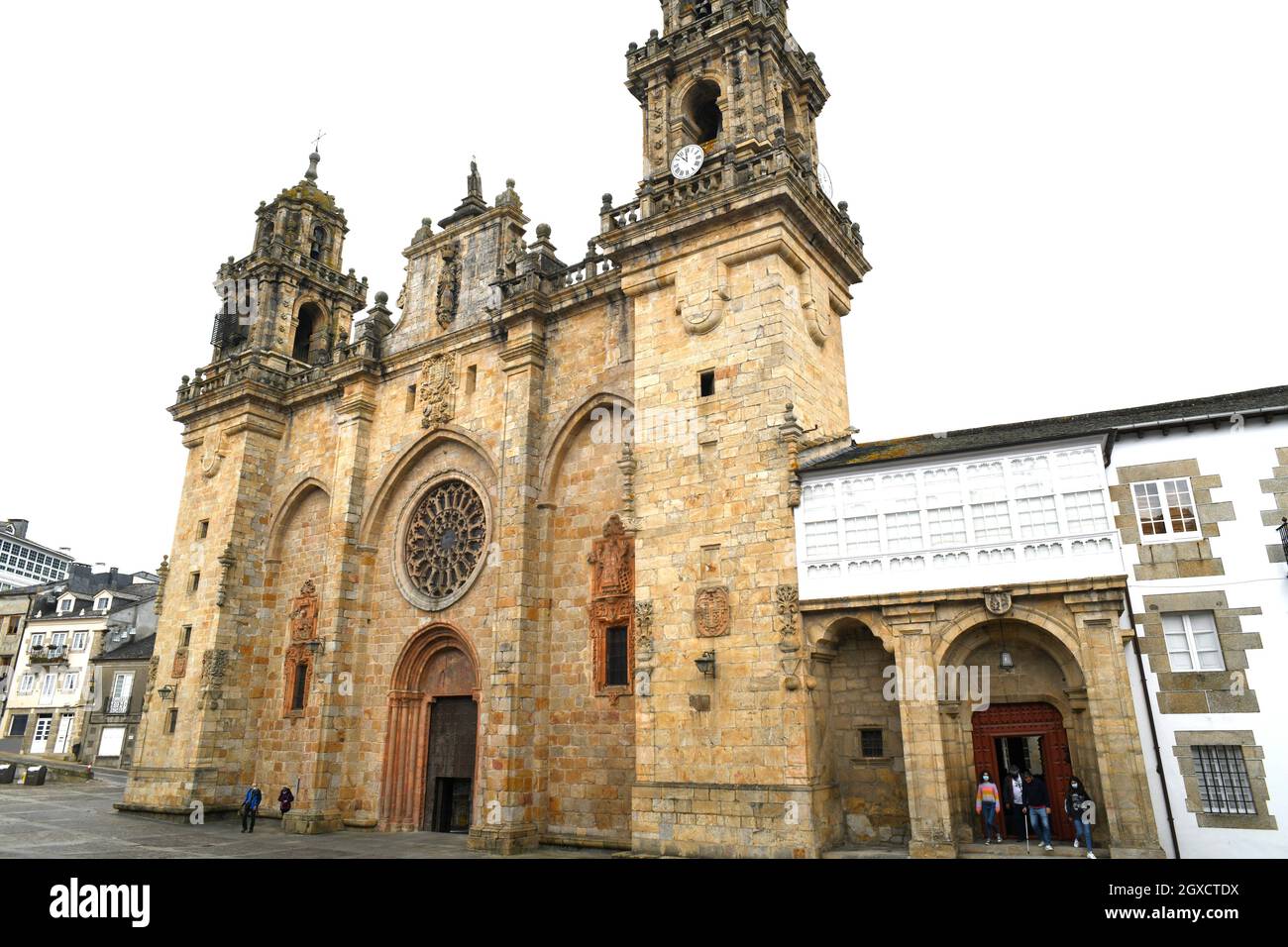 Mondonedo Cathedral, romanesque, gothic and baroque. Way of Saint James. Lugo, Galicia, Spain. Stock Photo