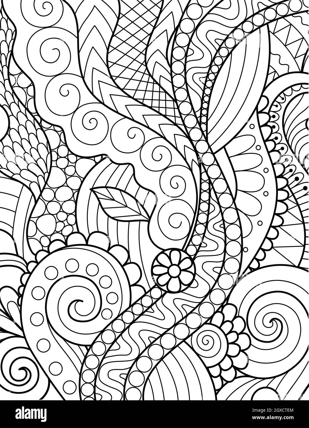 Abstract Coloring Pages For Adults - Abstract Flowers For Background Coloring Book Coloring Page With The Size 85x11 Vector Illustration 2GXCTEM 