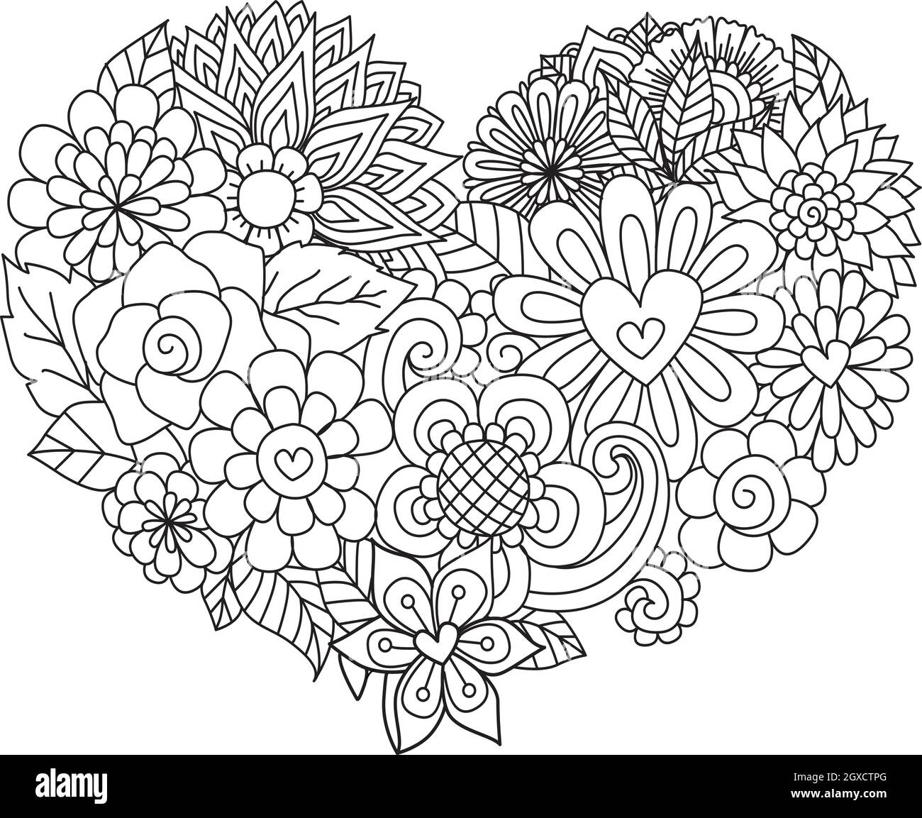 Abstract art for background, adult coloring book, coloring page with the size 8.5x11 inches. Vector illustration. Stock Vector