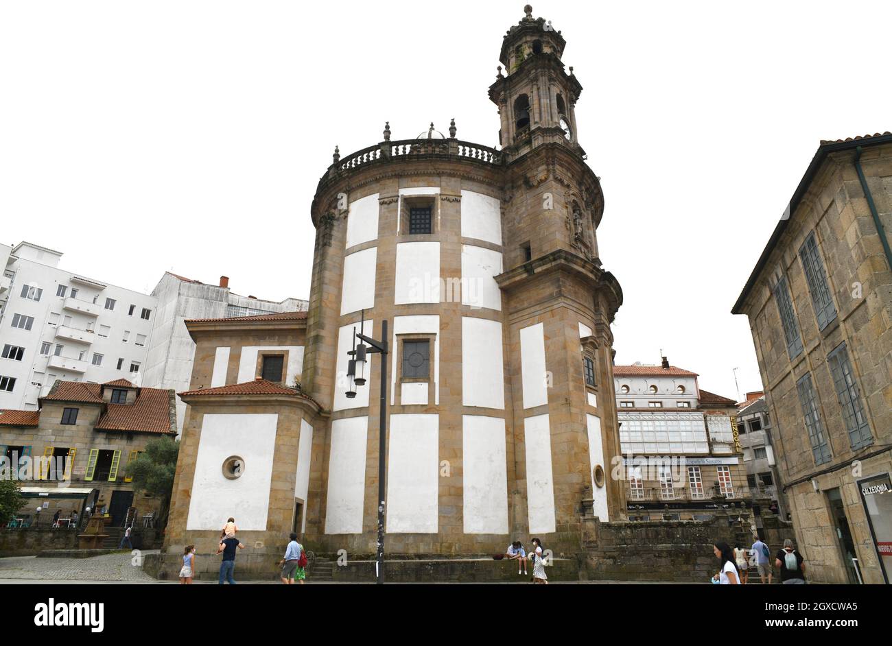 Pontevedra city, Iglesia de la Virgen Peregrina (18th century). Galicia, Spain. Stock Photo