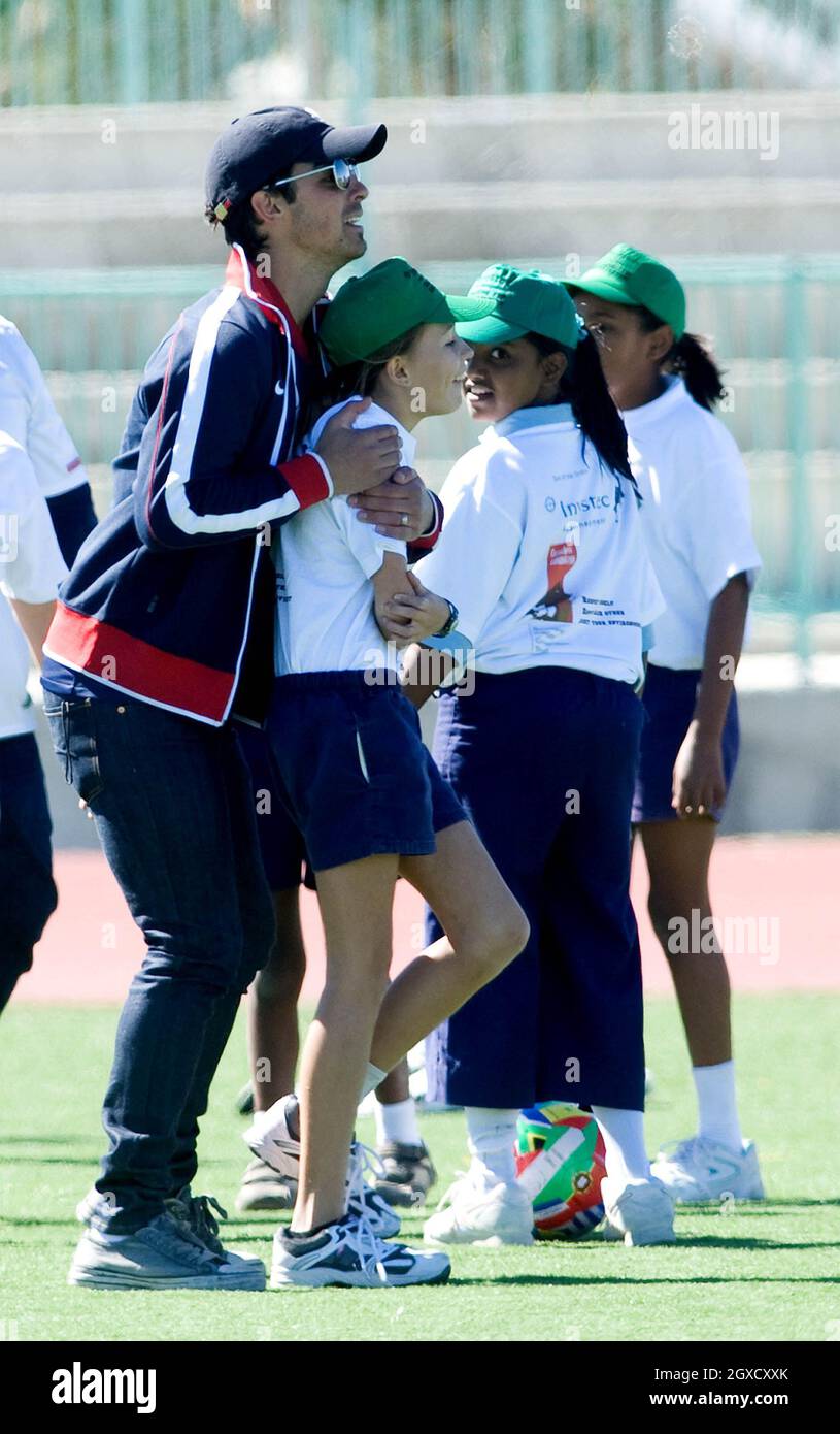 US singing sensation Joe Jonas (of the Jonas Brothers) plays football