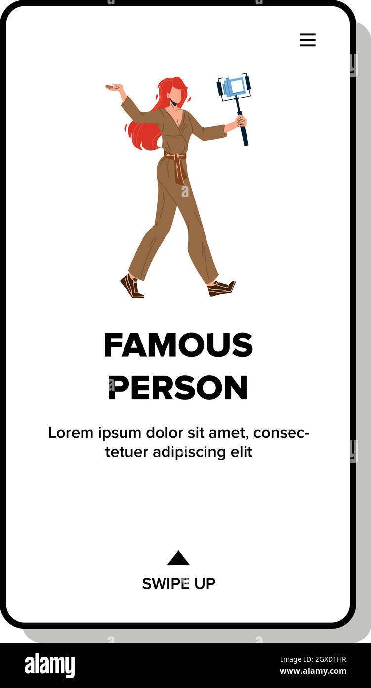 Famous Person Record Life Video On Camera Vector Stock Vector