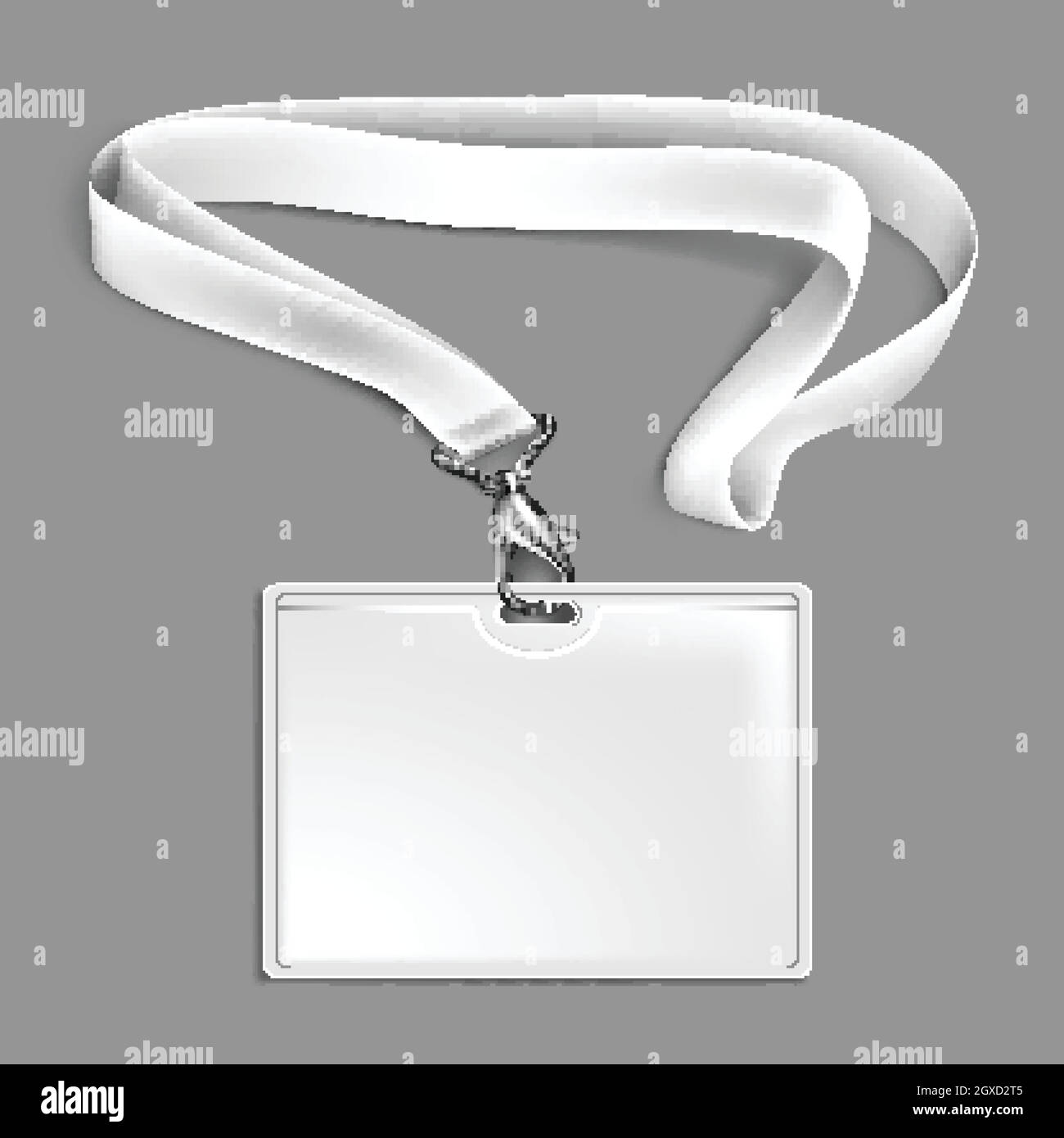 Lanyard Identification Card With Ribbon Vector Illustration Stock