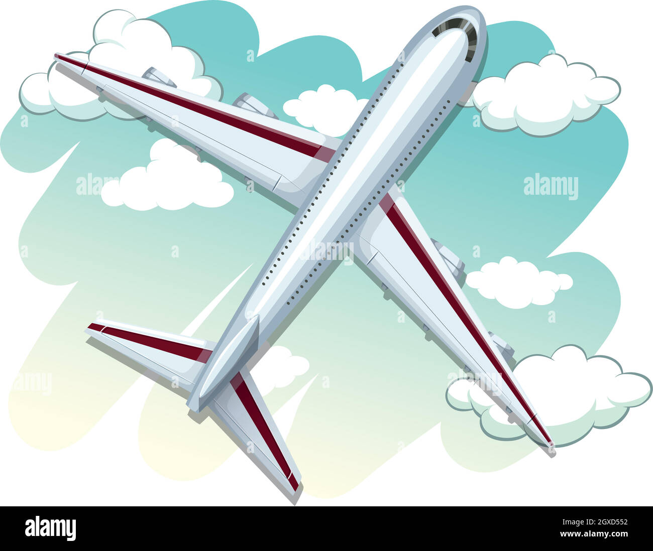 Airplane flying in the sky at daytime Stock Vector