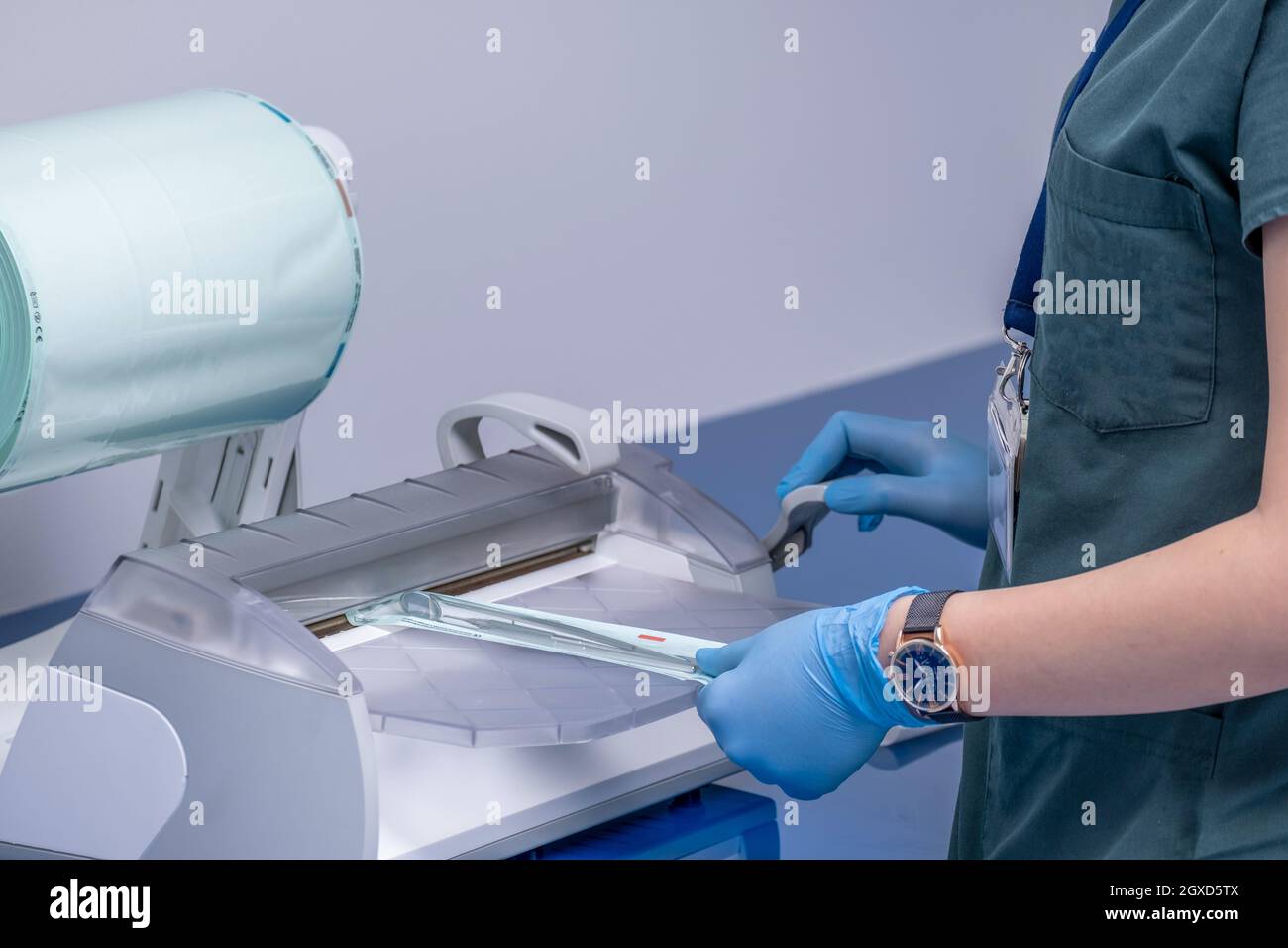 Autoclave in sterilization room in clinic. System to sterile steel