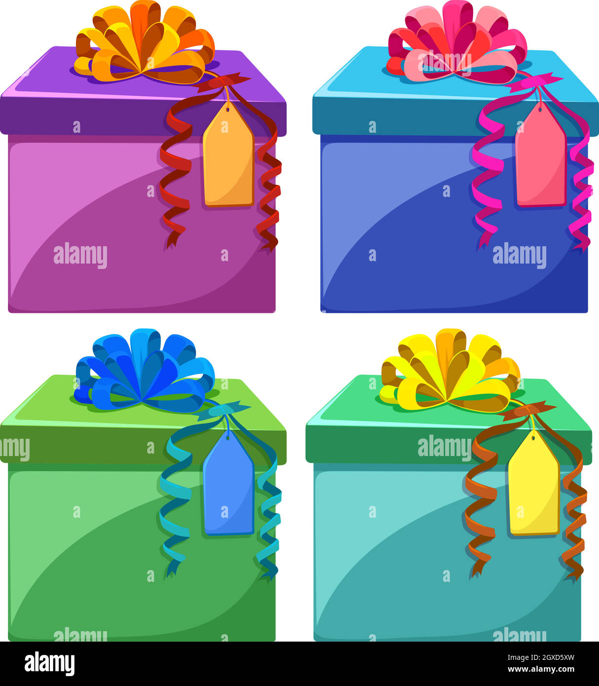 Present boxes in different colors Stock Vector