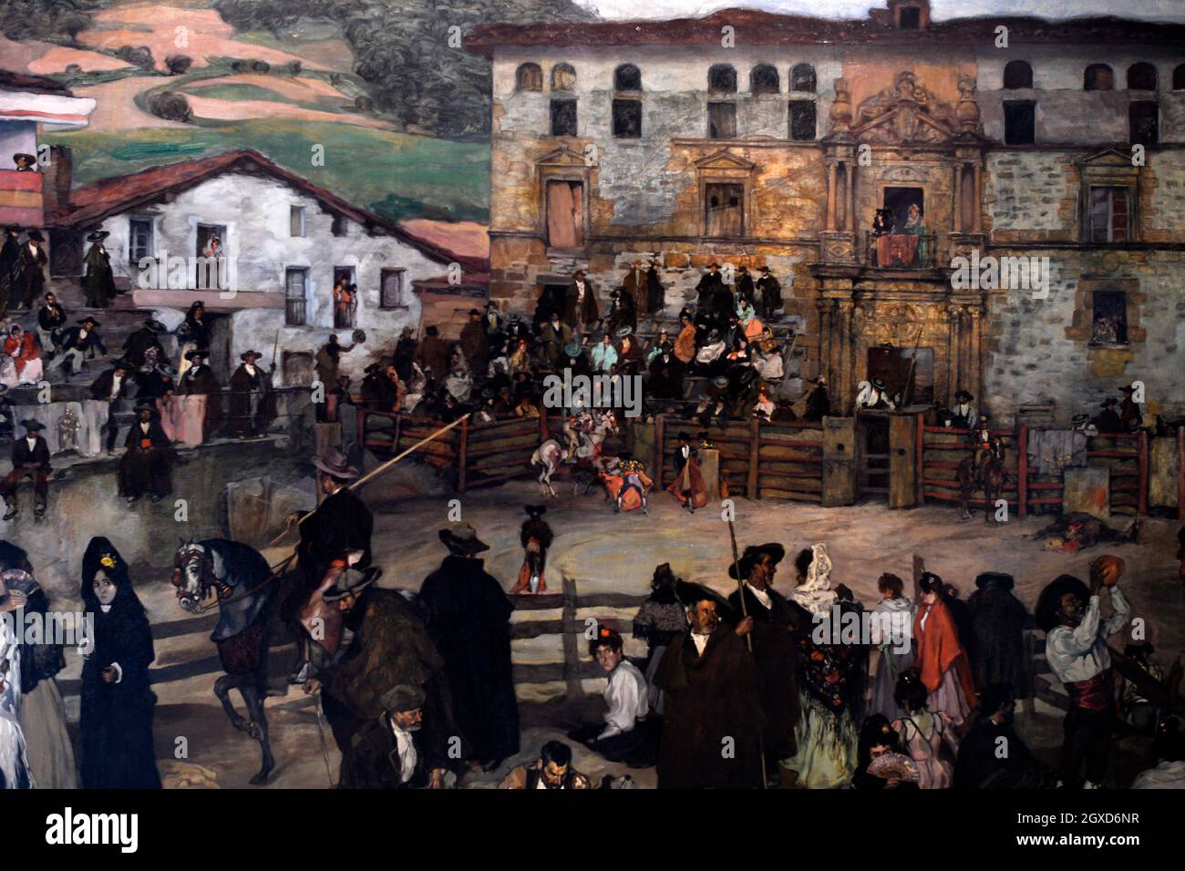 Bullfight in Eibar, 1899, Ignacio Zuloaga y Zabaleta, Carmen Thyssen Museum, Malaga, Andalusia,Spain. Stock Photo
