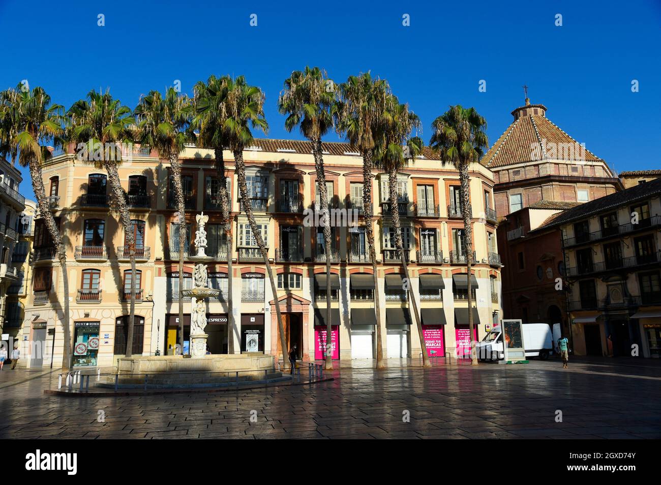 Plaza de la Constitution, Constitution square, Malaga, Andalusia,Spain. Stock Photo