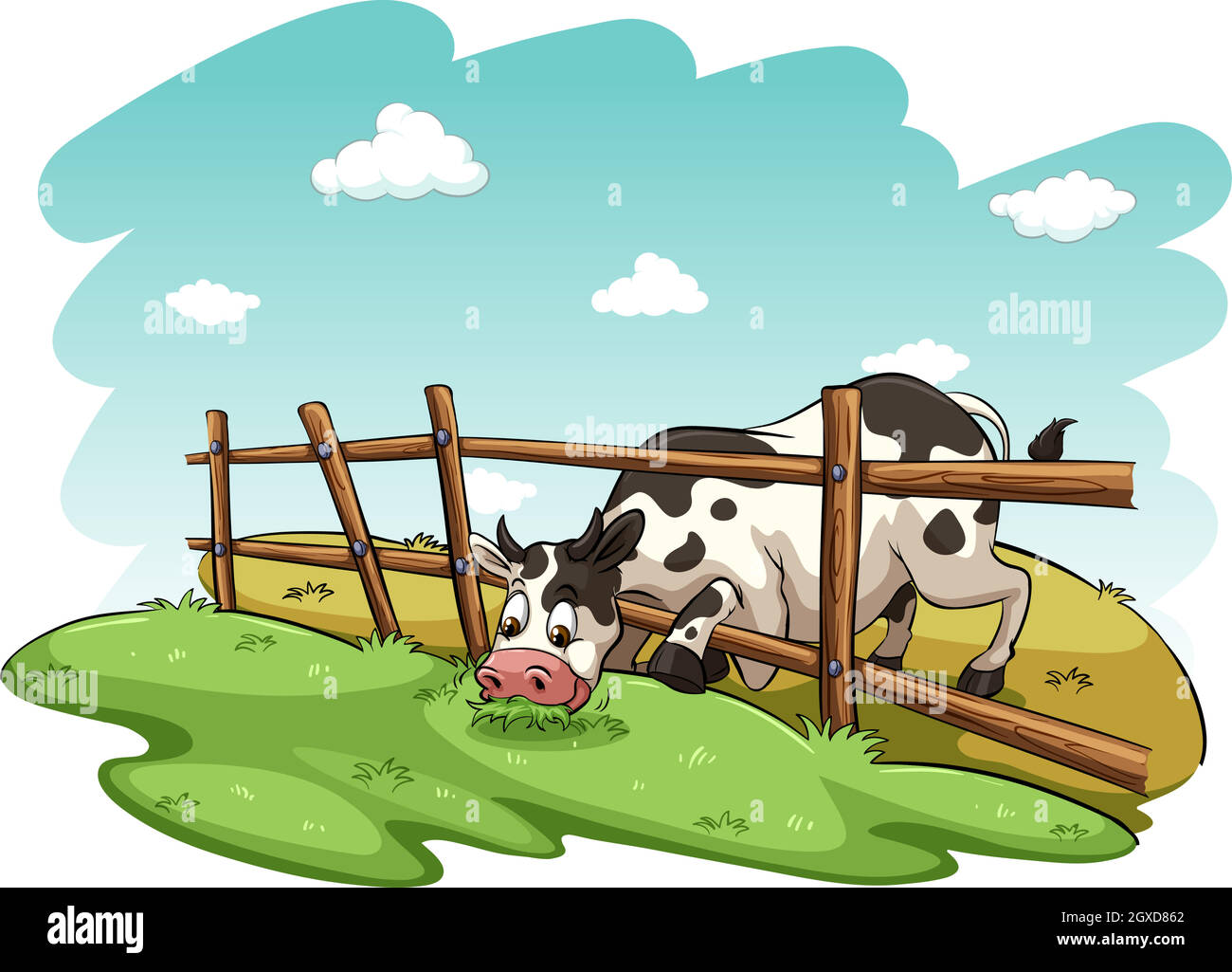 A cow at the field Stock Vector