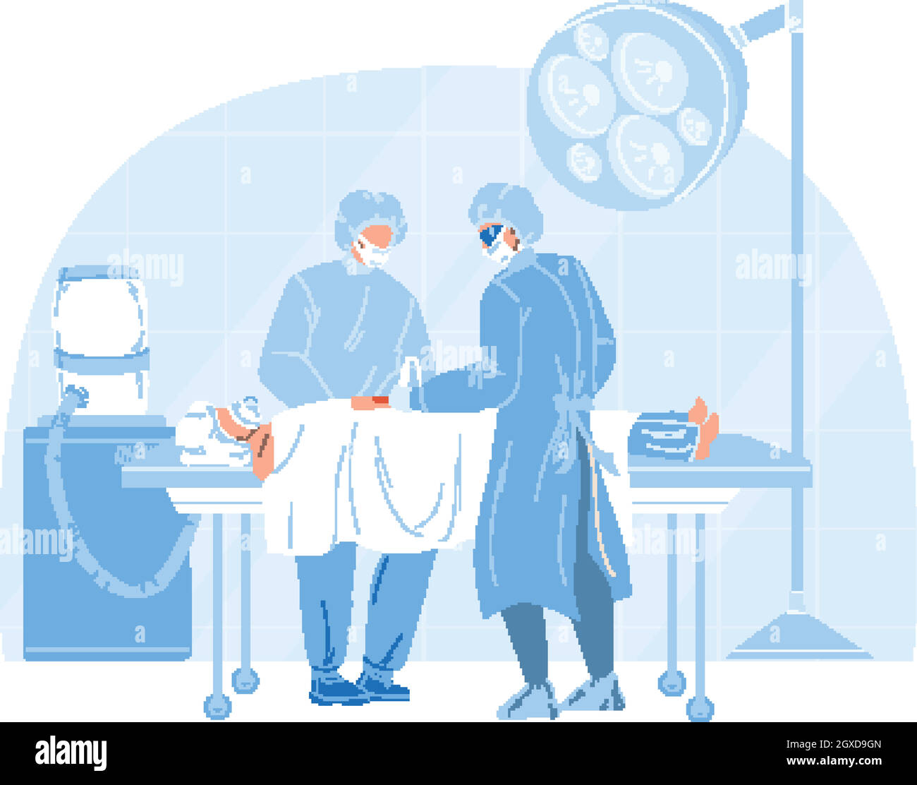 Medical Team Performing Surgical Operation flat Vector Stock Vector