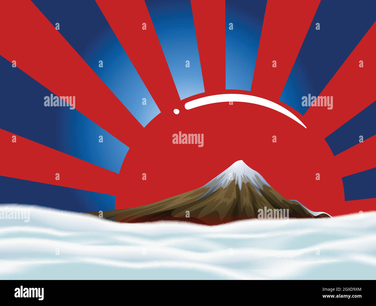 Background design with mountain and sky Stock Vector