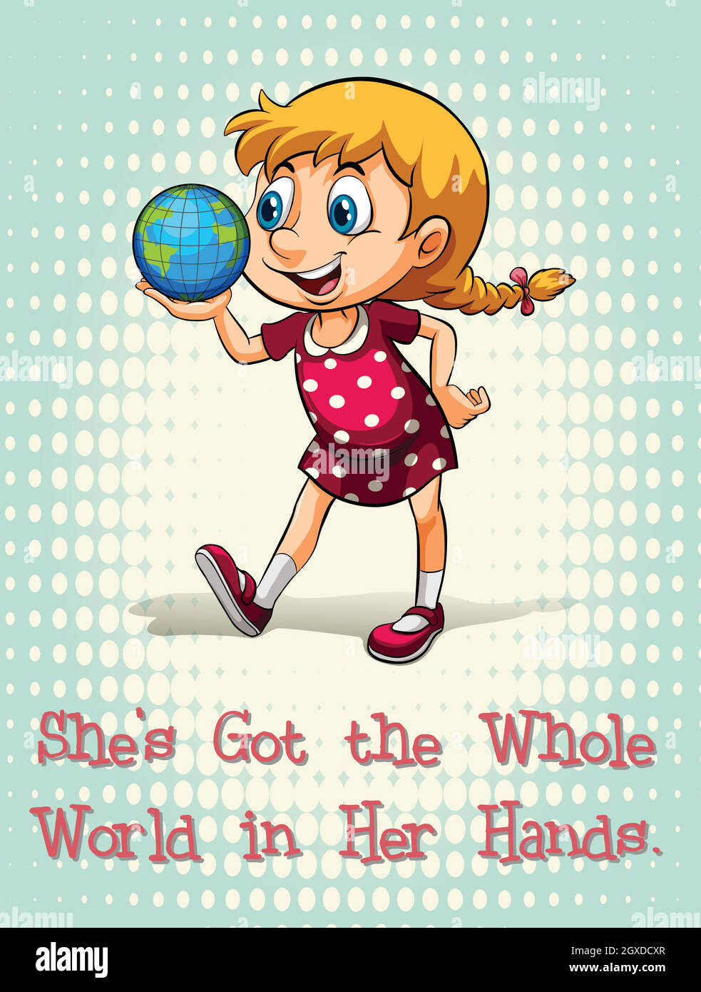Got the whole world in her hands Stock Vector