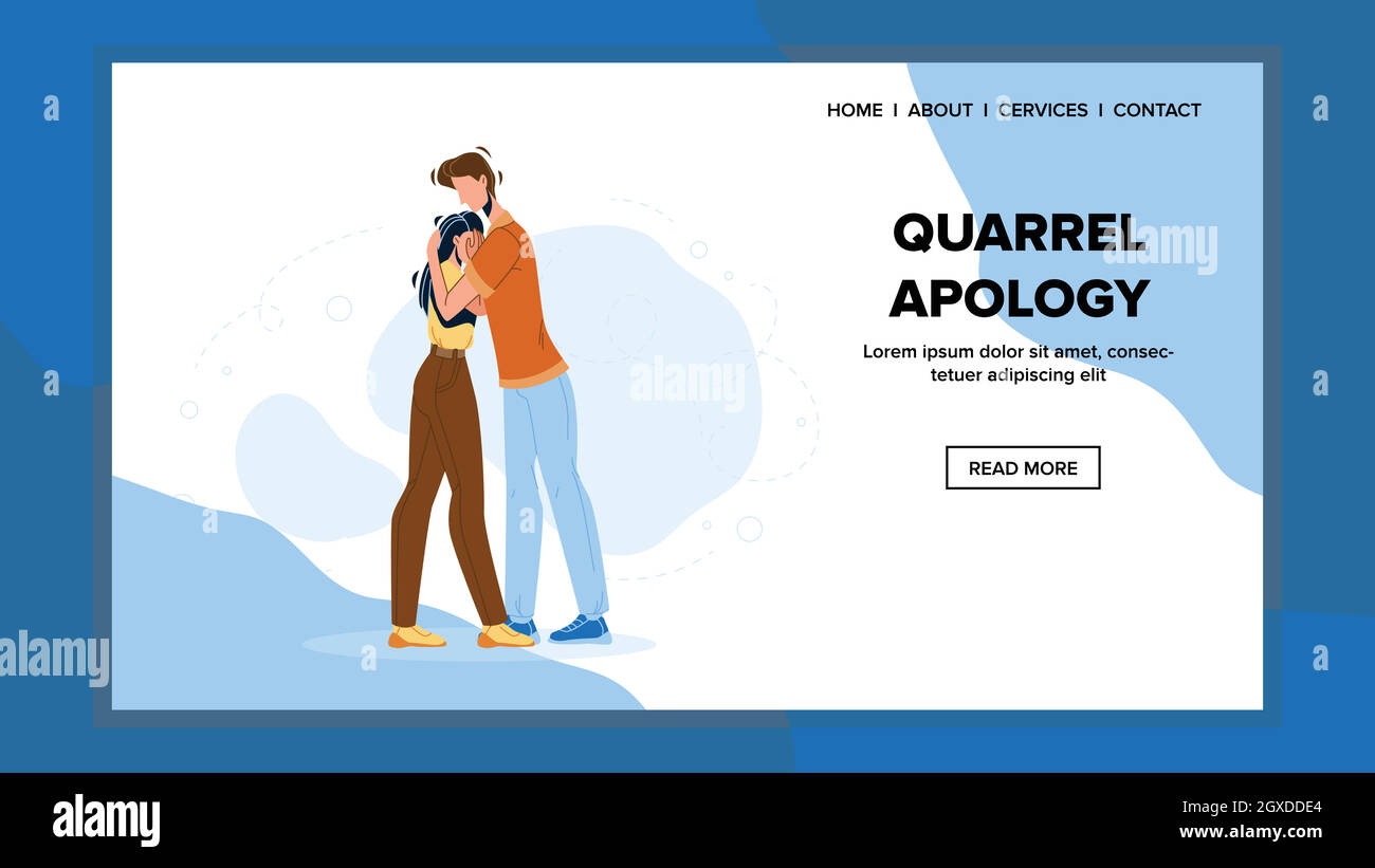 Quarrel Apology Husband And Wife Relation Vector Stock Vector