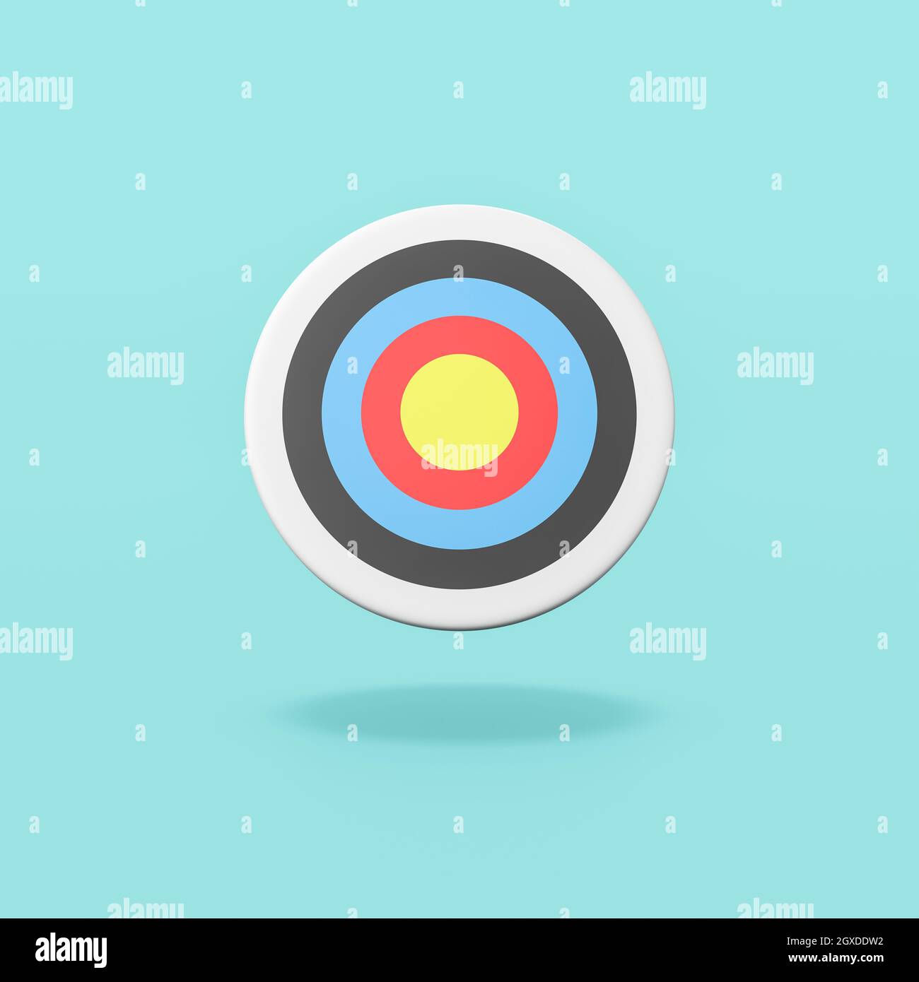 Colorful Arrow Target Isolated on Flat Blue Background with Shadow 3D ...