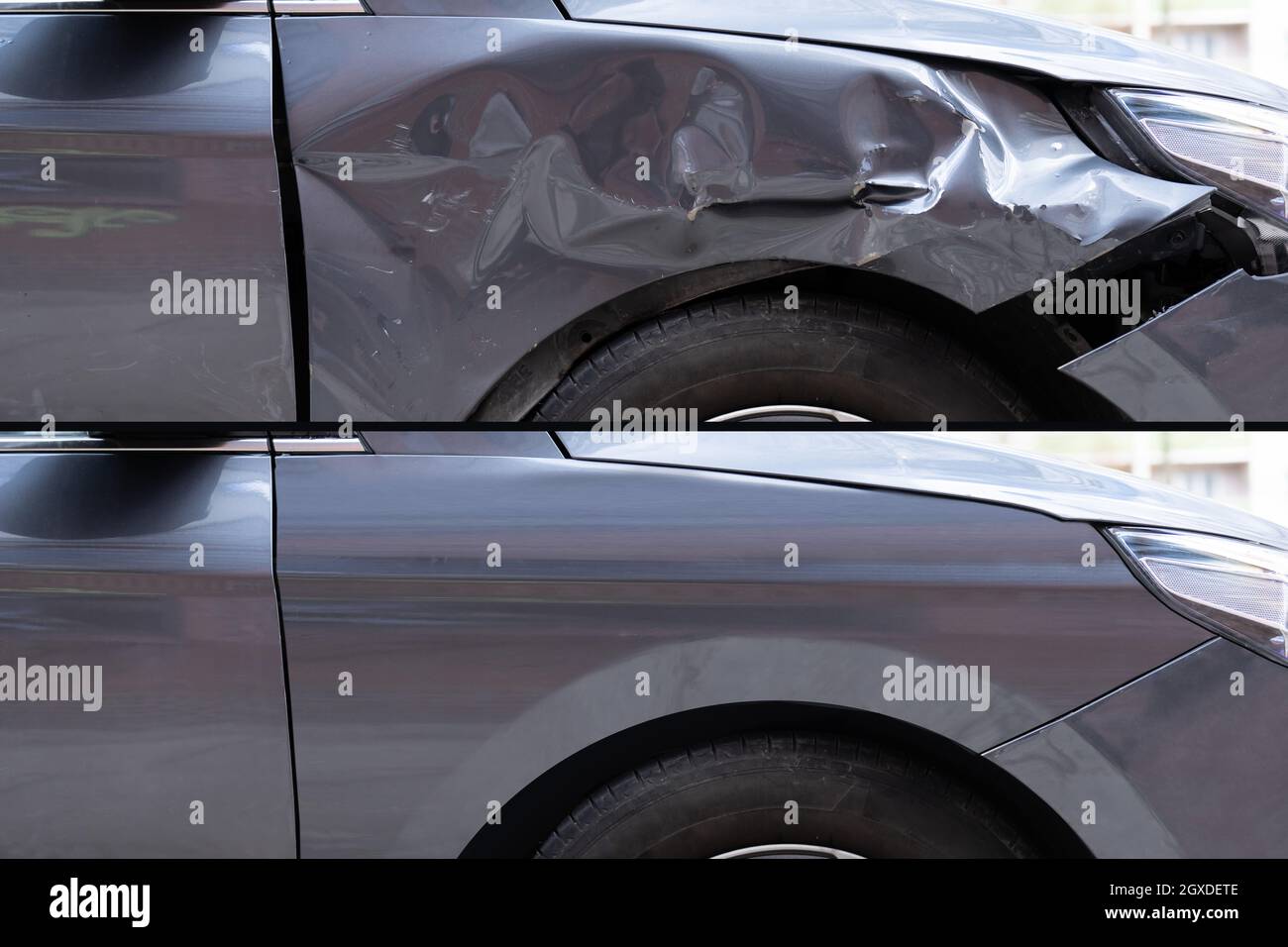 Photo Of Car Dent Repair Before And After Stock Photo - Alamy