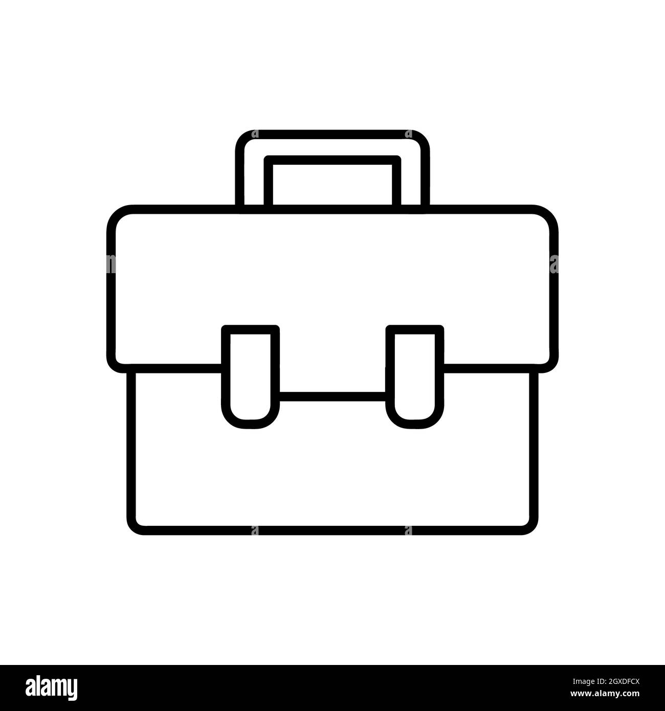 Briefcase icon. Flat pictogram for web. Line stroke. Simple bag symbol