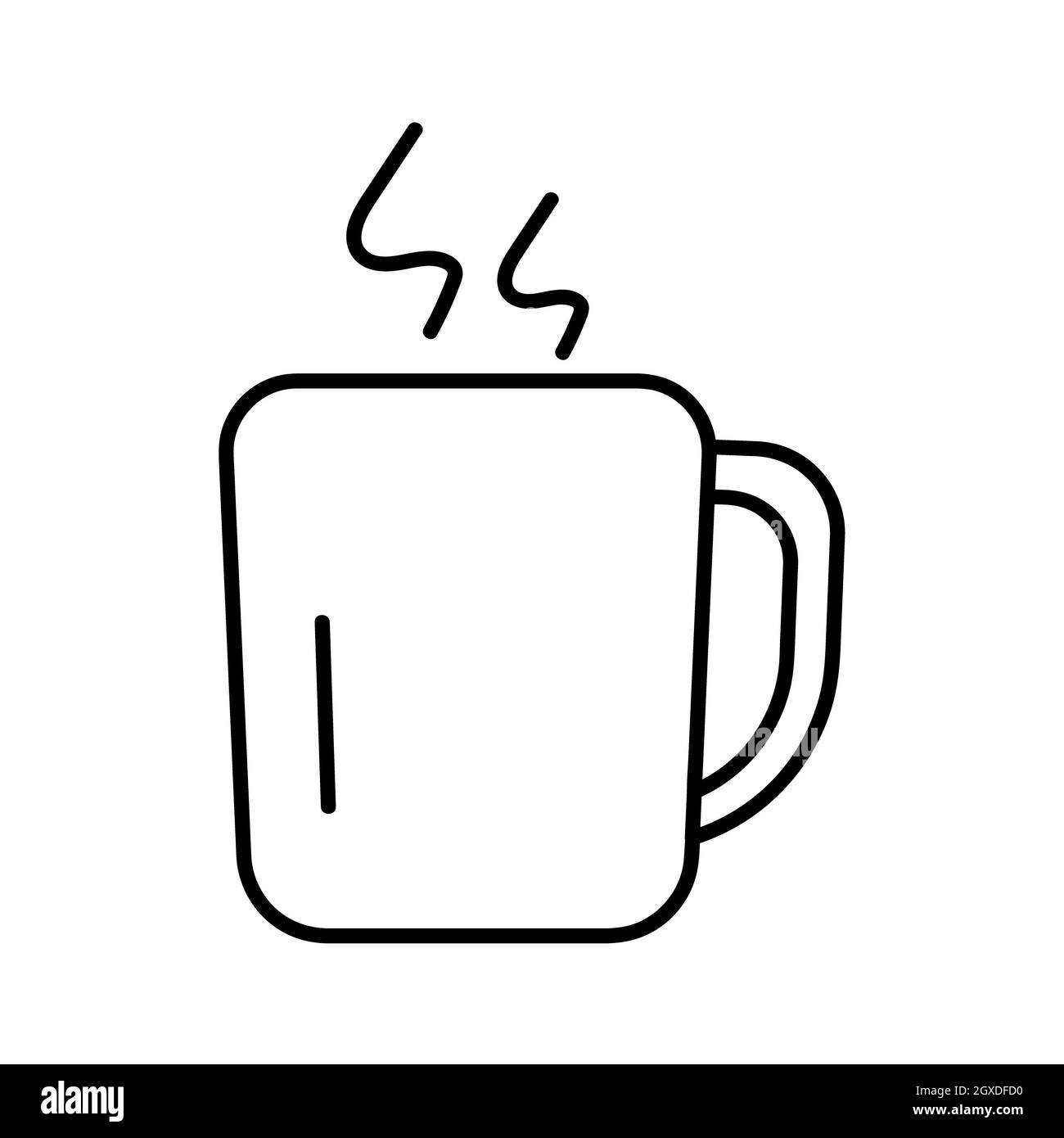 Cup of coffee icon. Hot tea pictogram for web. Line stroke. Simple ...