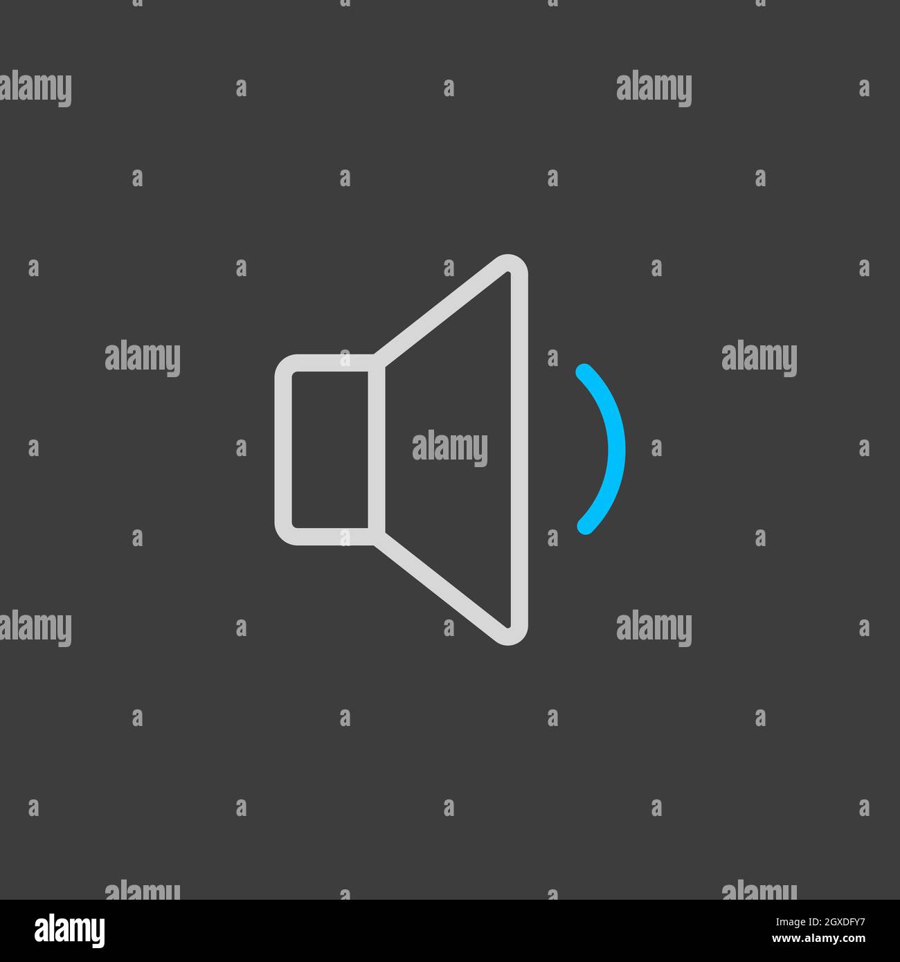 Minimum volume sound music vector flat icon on dark background. Graph ...