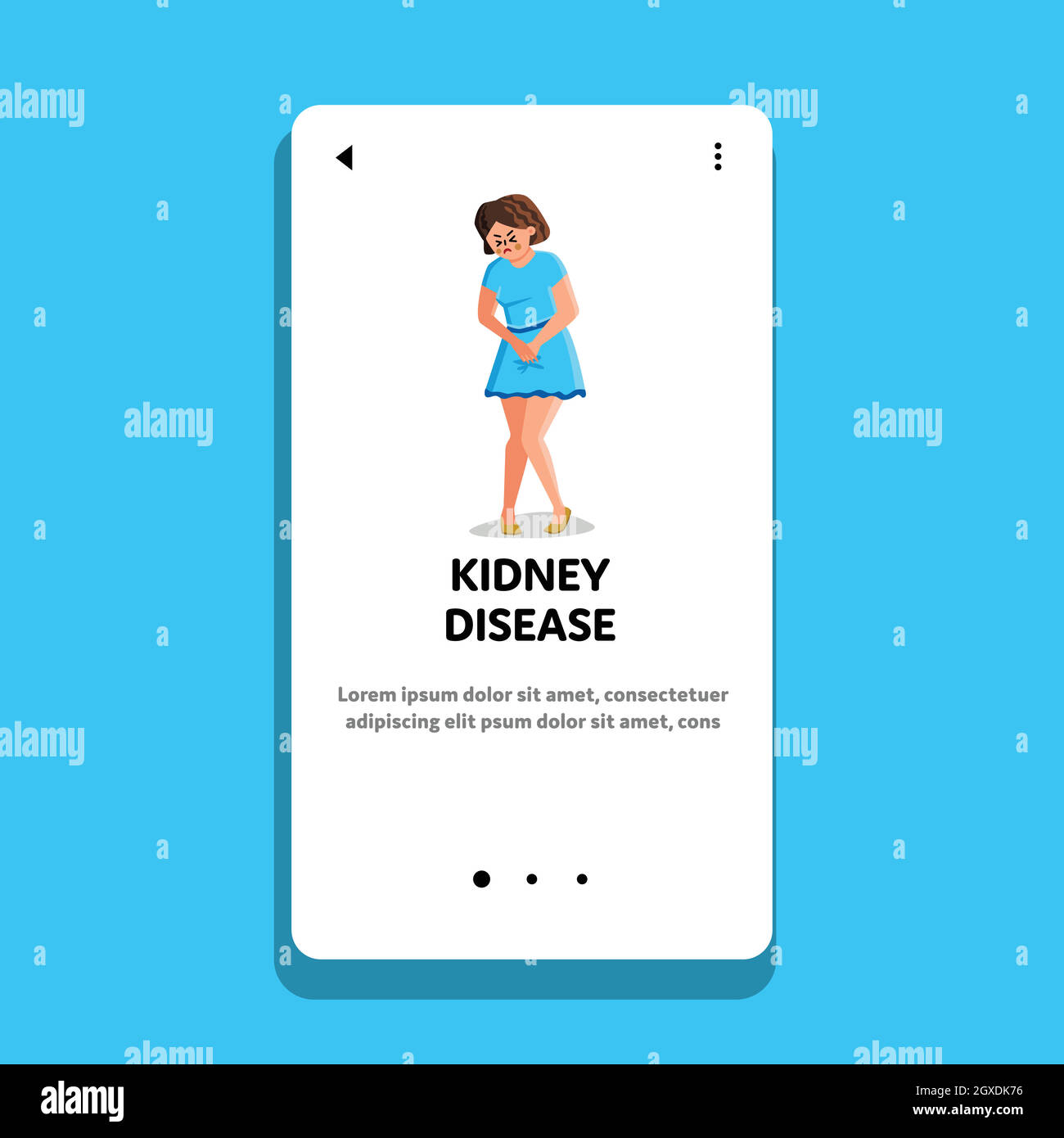 Woman With Kidney Disease Health Problem Vector Stock Vector
