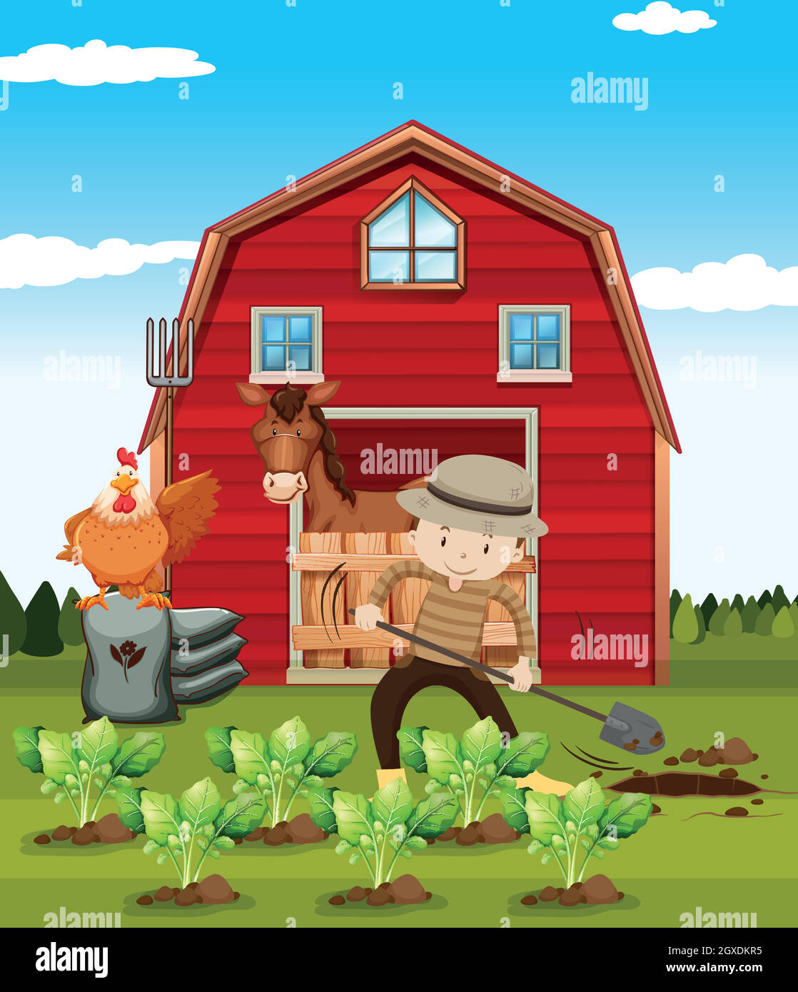 Digital illustration of farm hires stock photography and images Alamy