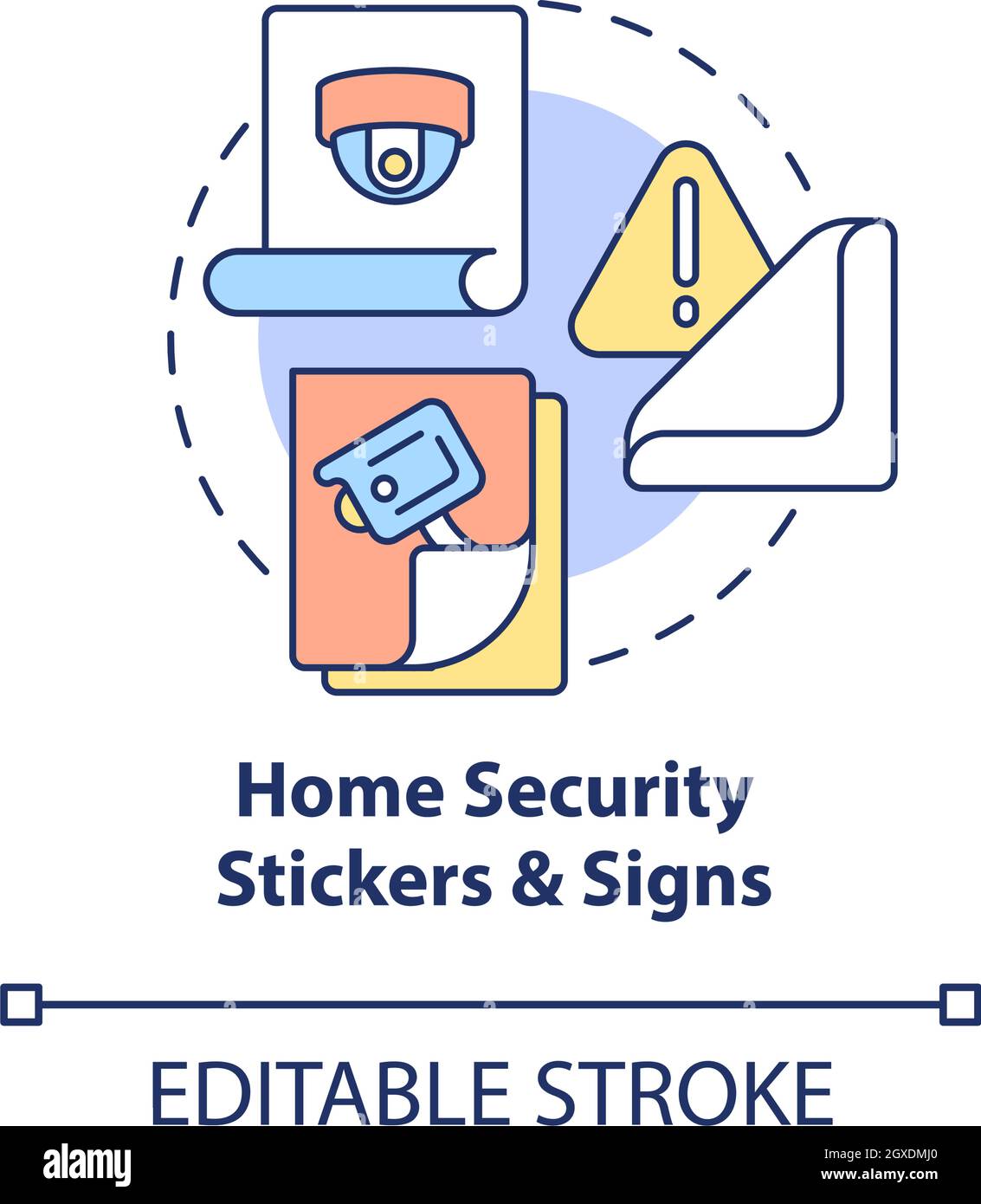 Home security stickers and signs concept icon Stock Vector Image & Art