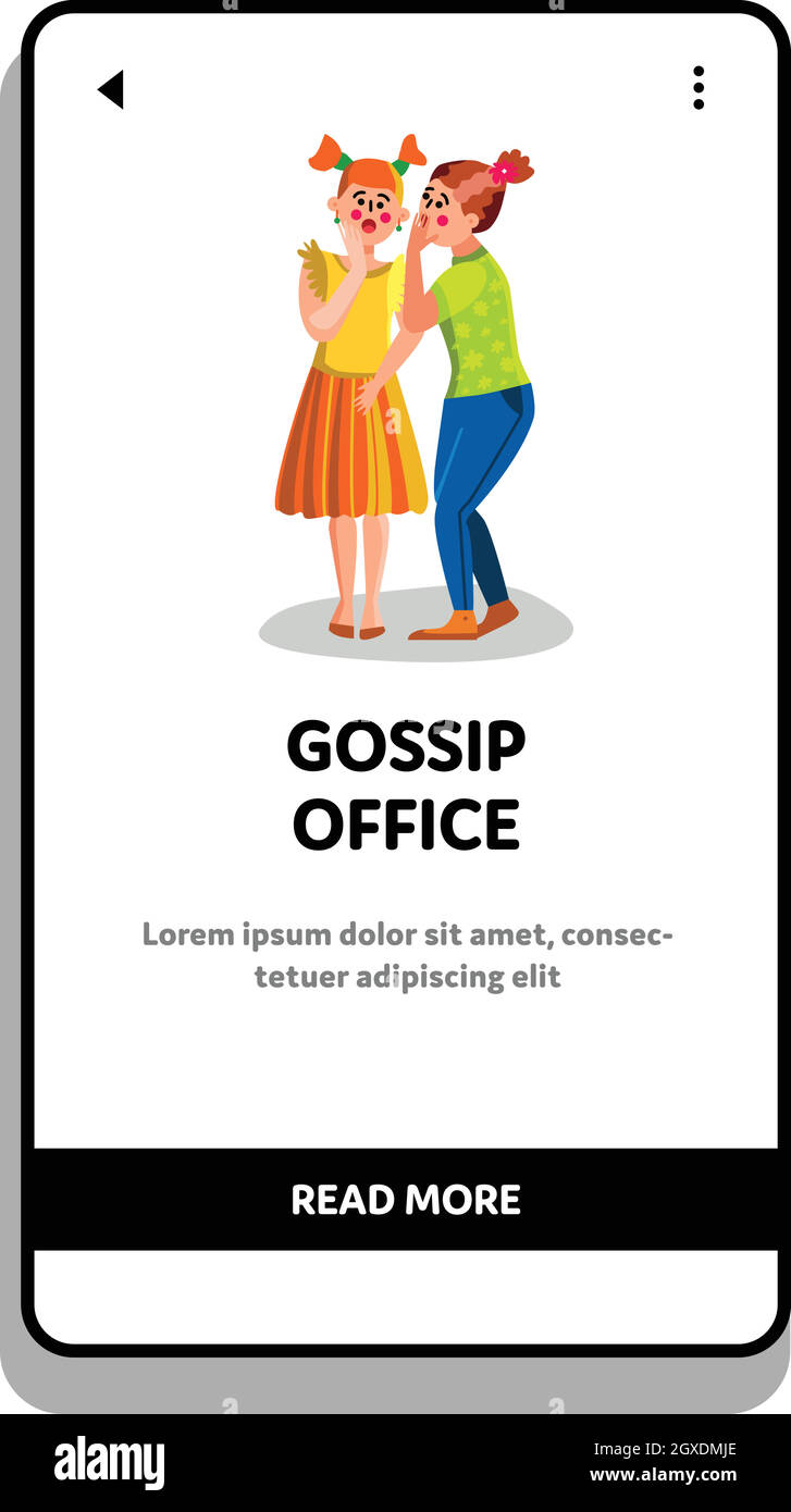 Gossip Office Woman Whispering Secret Ear Vector Stock Vector