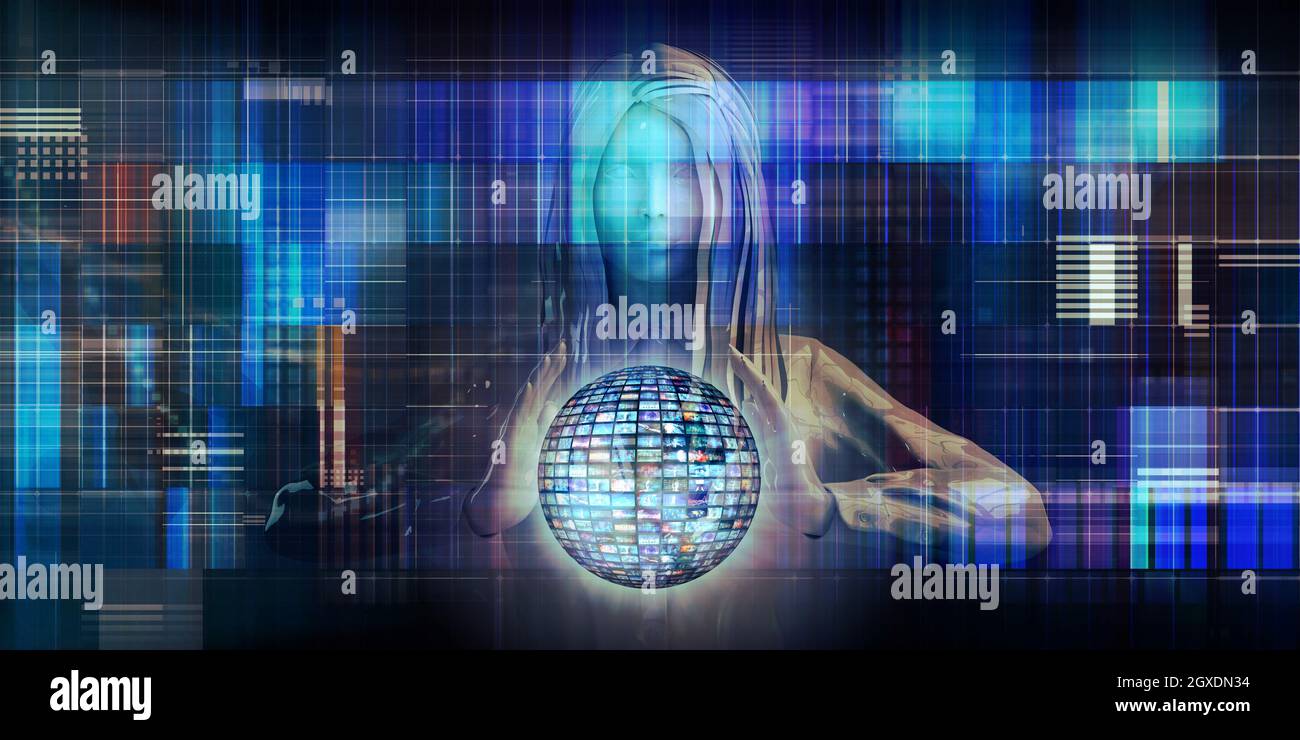 Global Technology and Communications Network as a Concept Stock Photo