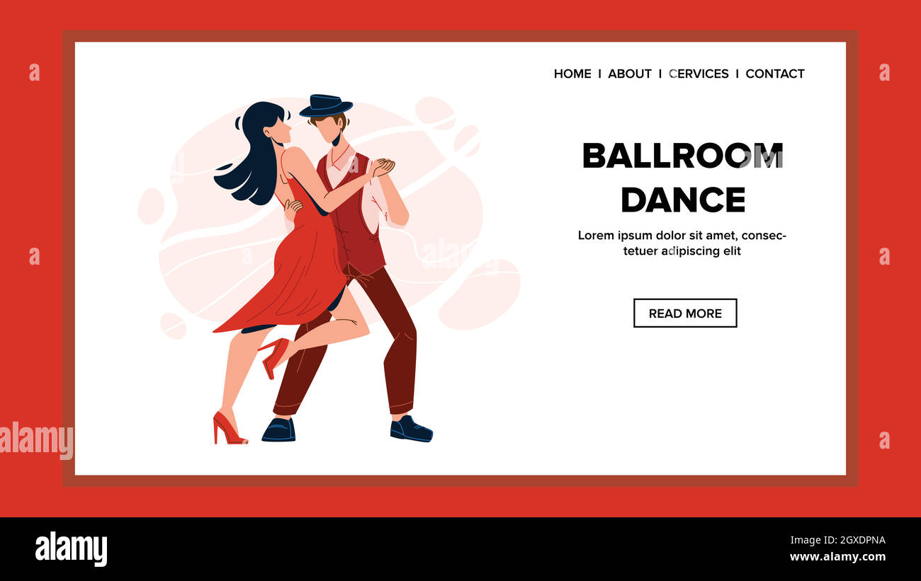 Man And Woman Dancing In Ballroom Dance Vector Stock Vector Image & Art ...