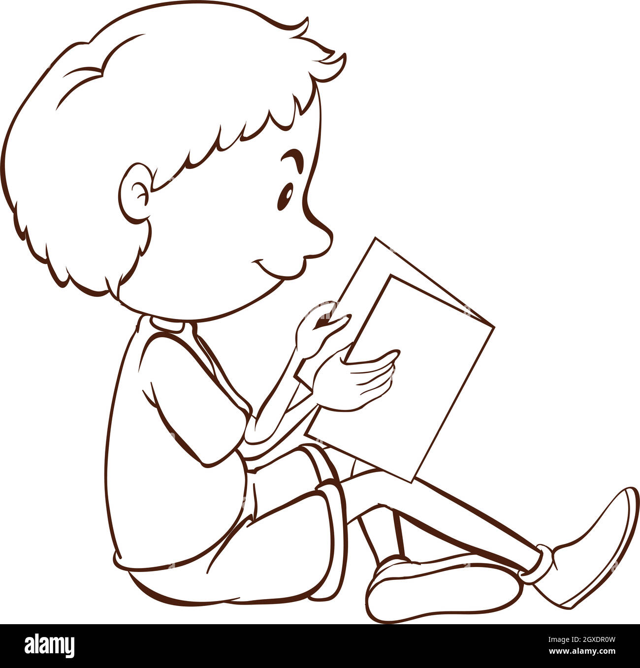 A plain sketch of a boy studying Stock Vector Image  Art  Alamy