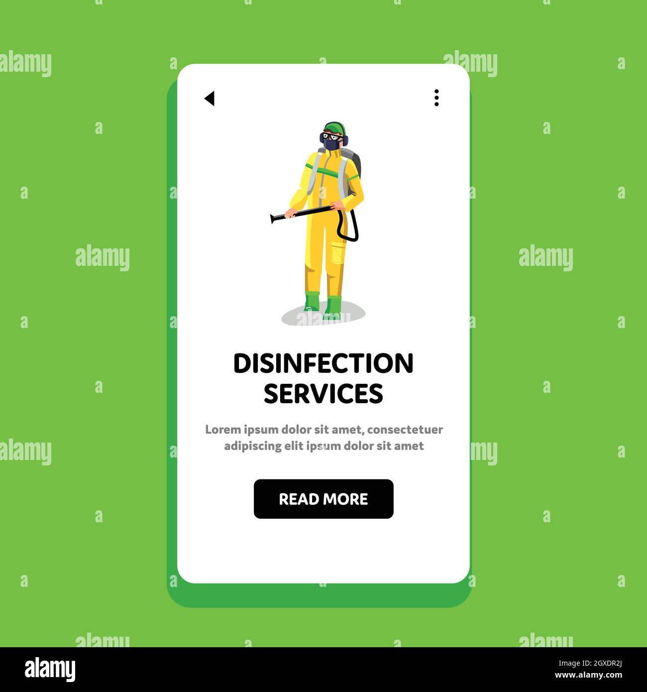 Disinfection Services Worker Disinfecting Vector Flat Illustration Stock Vector