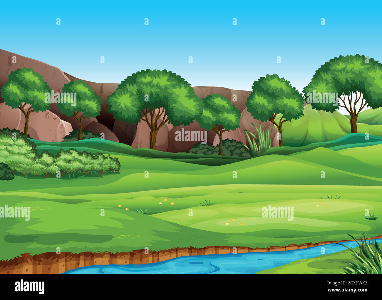 A green nature landscape Stock Vector Image & Art - Alamy