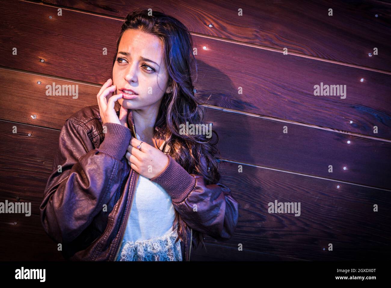 Scared Woman Alone Dark Room Hi Res Stock Photography And Images Alamy