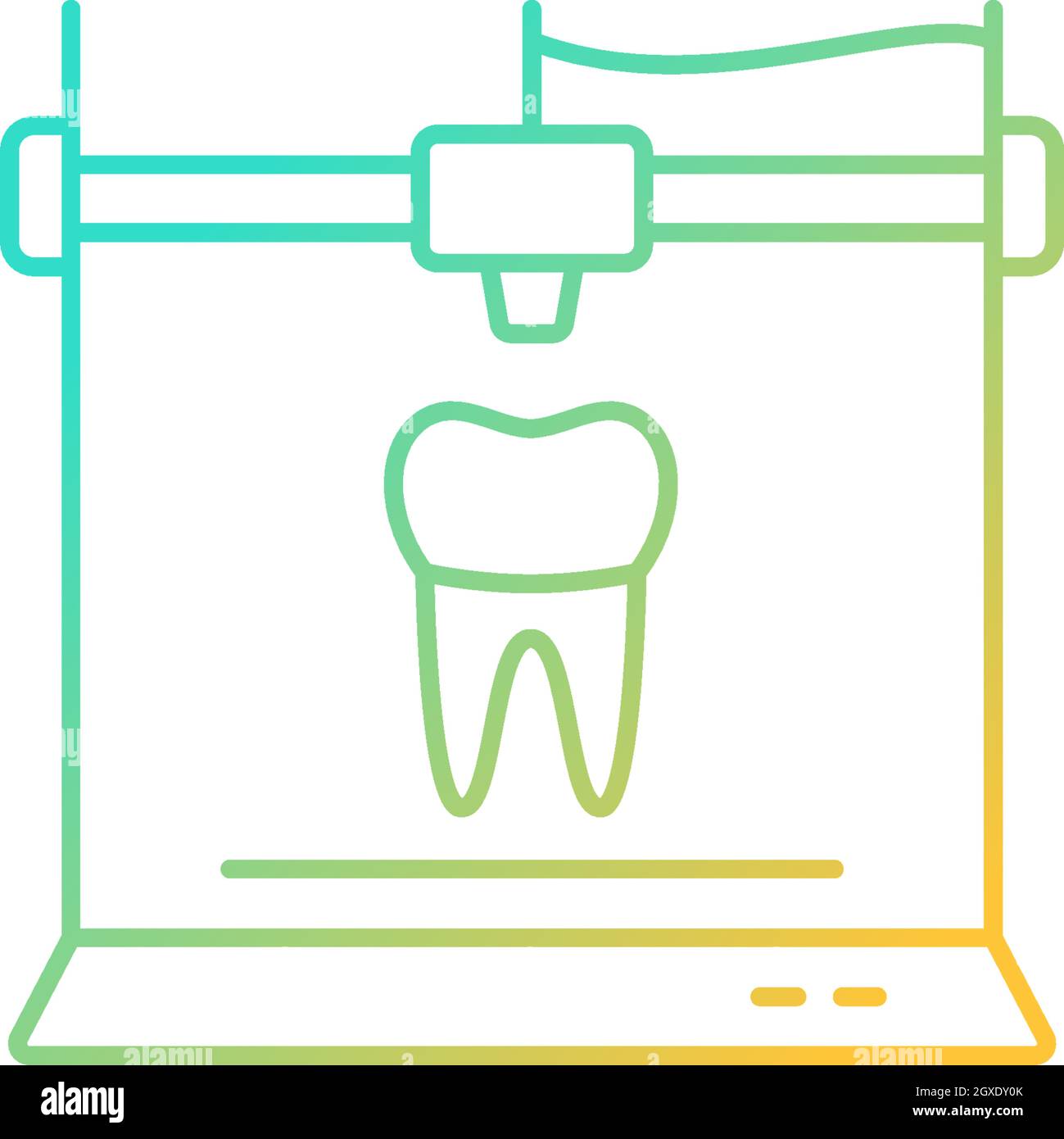 3d printing for dentistry gradient linear vector icon Stock Vector