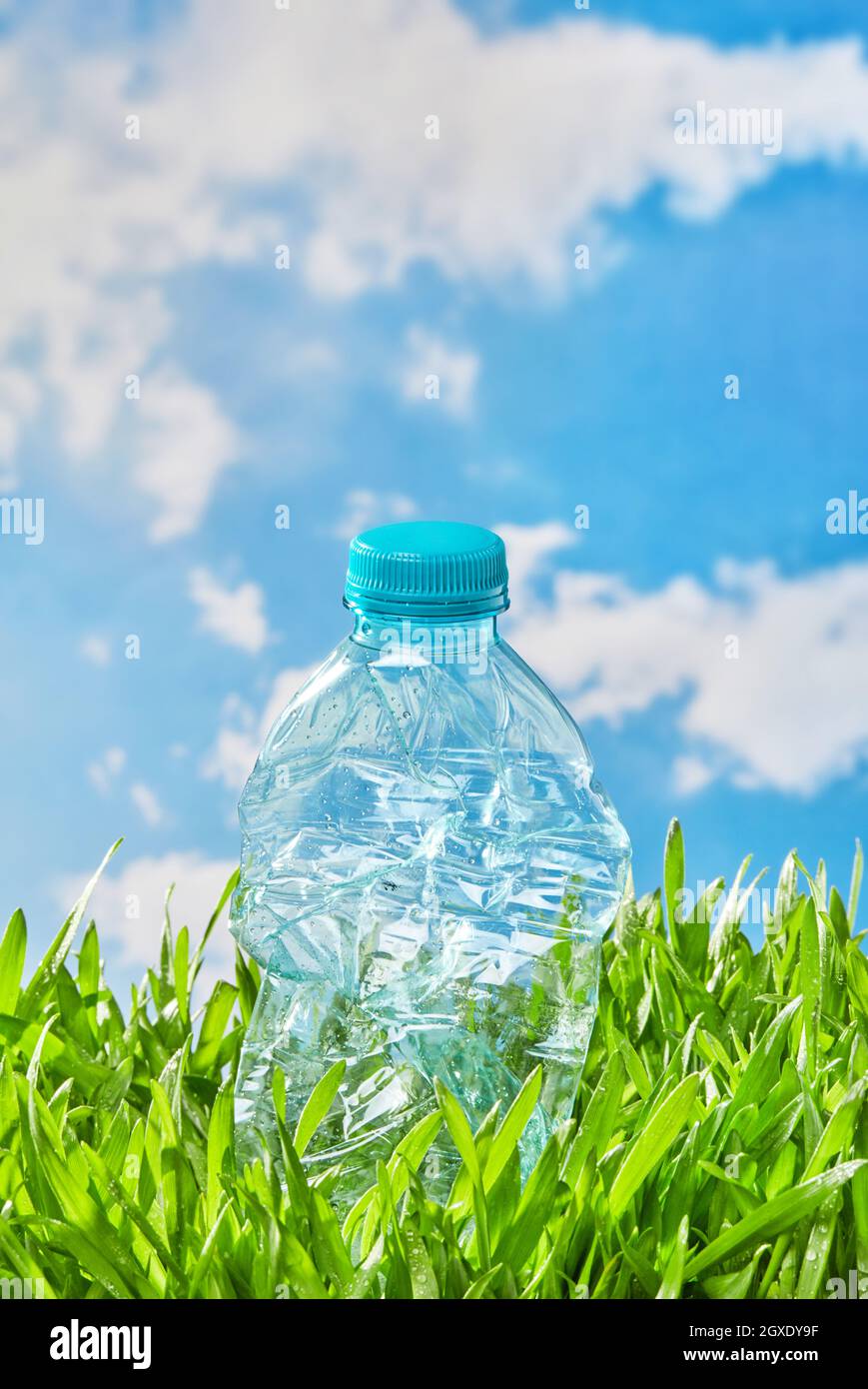 Water bottle in the grass Stock Photo - Alamy