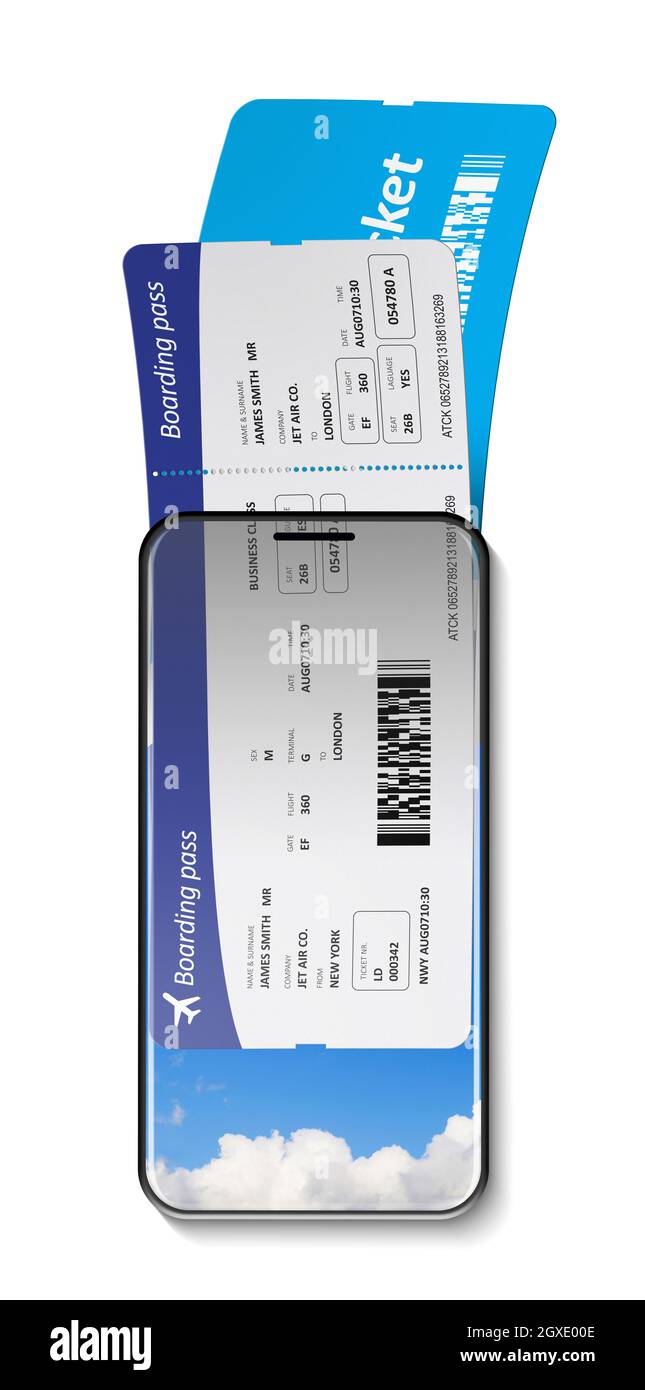 Mobile tickets boarding pass hi-res stock photography and images - Alamy