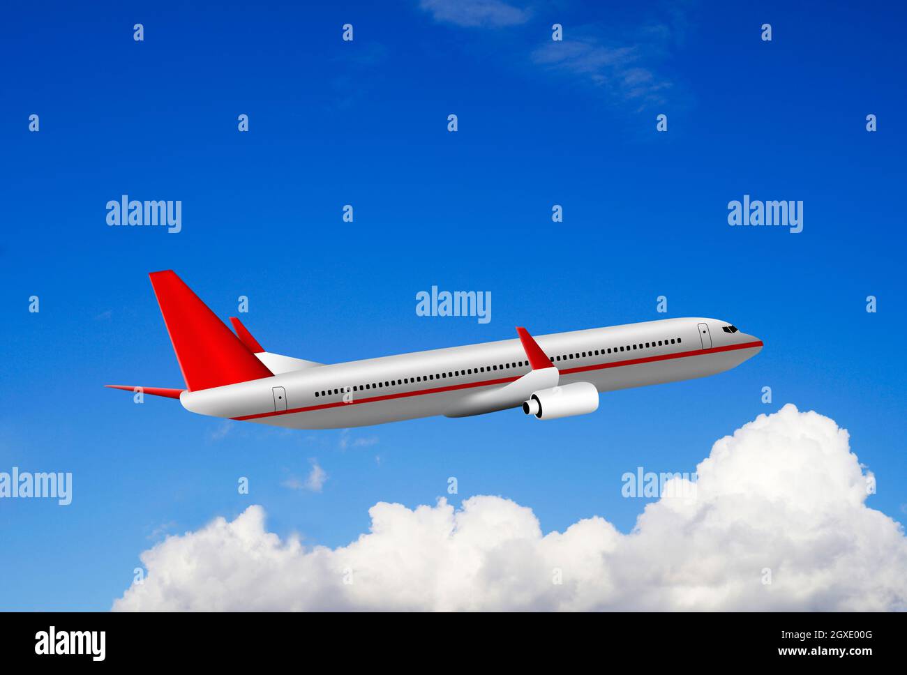 Airplane flying above the clouds Stock Photo - Alamy