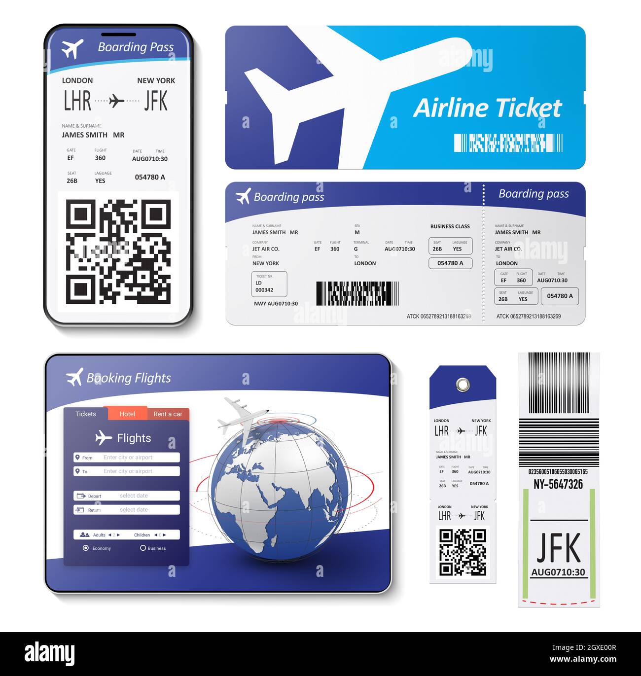 Airplane boarding pass template Stock Photo Alamy