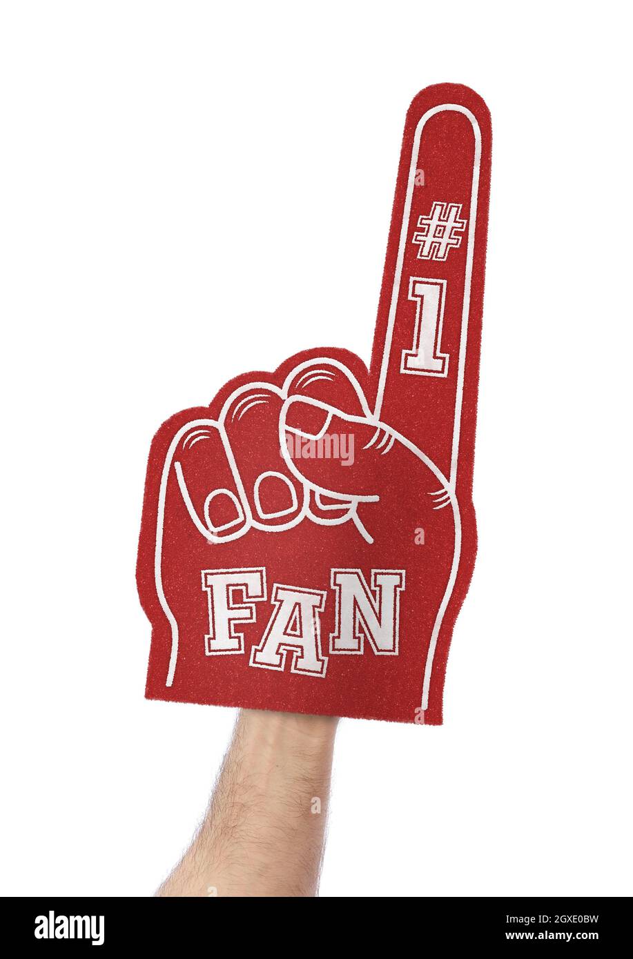 Number one foam hand isolated on white Stock Photo Alamy