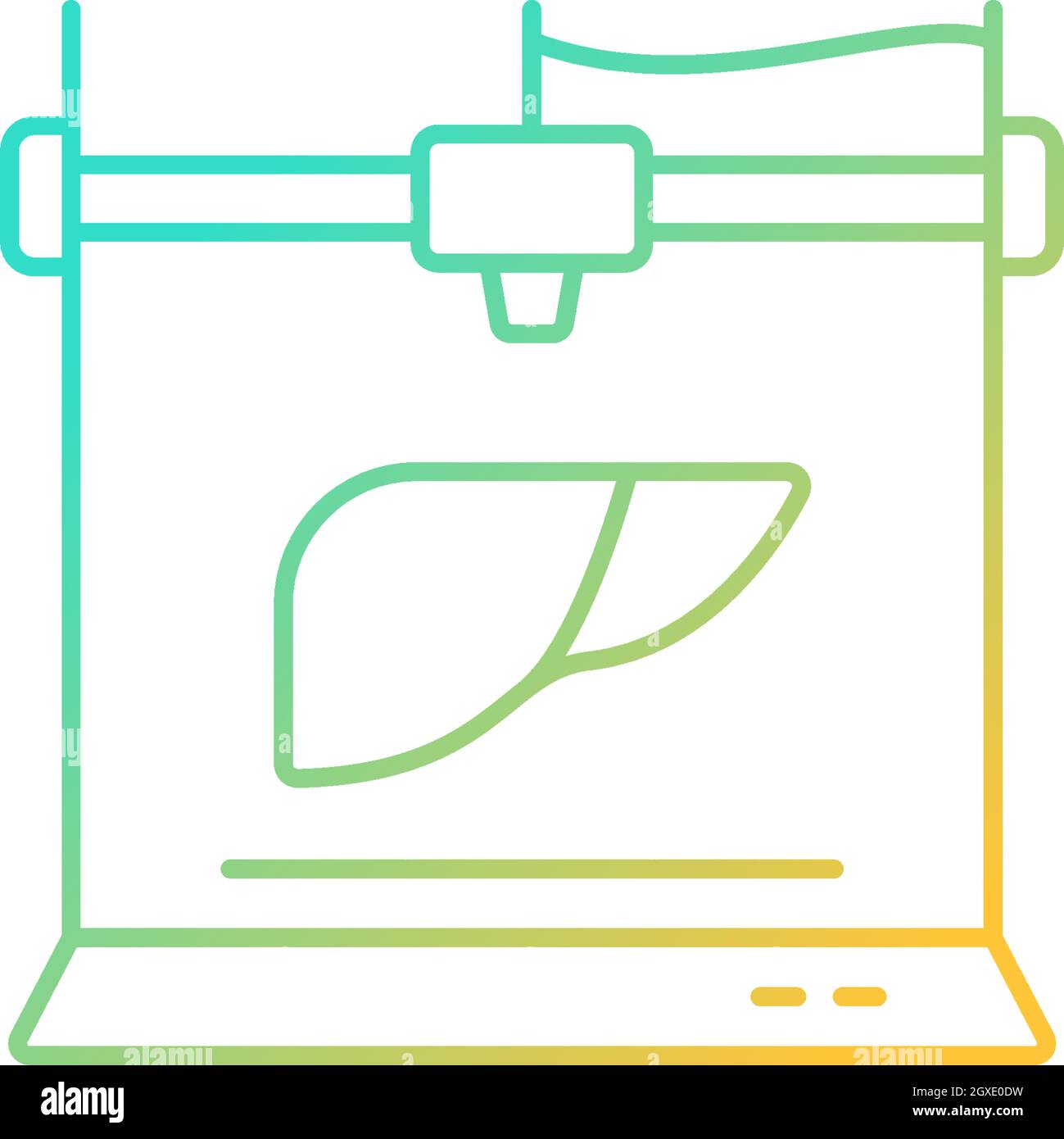 3d printed liver gradient linear vector icon Stock Vector