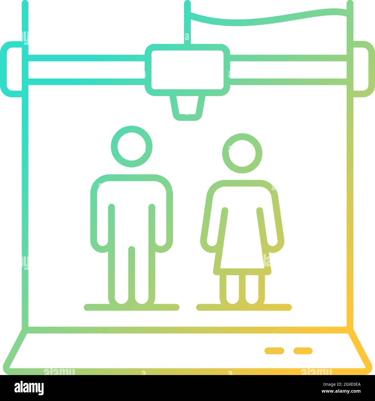 3d printed selfies gradient linear vector icon Stock Vector