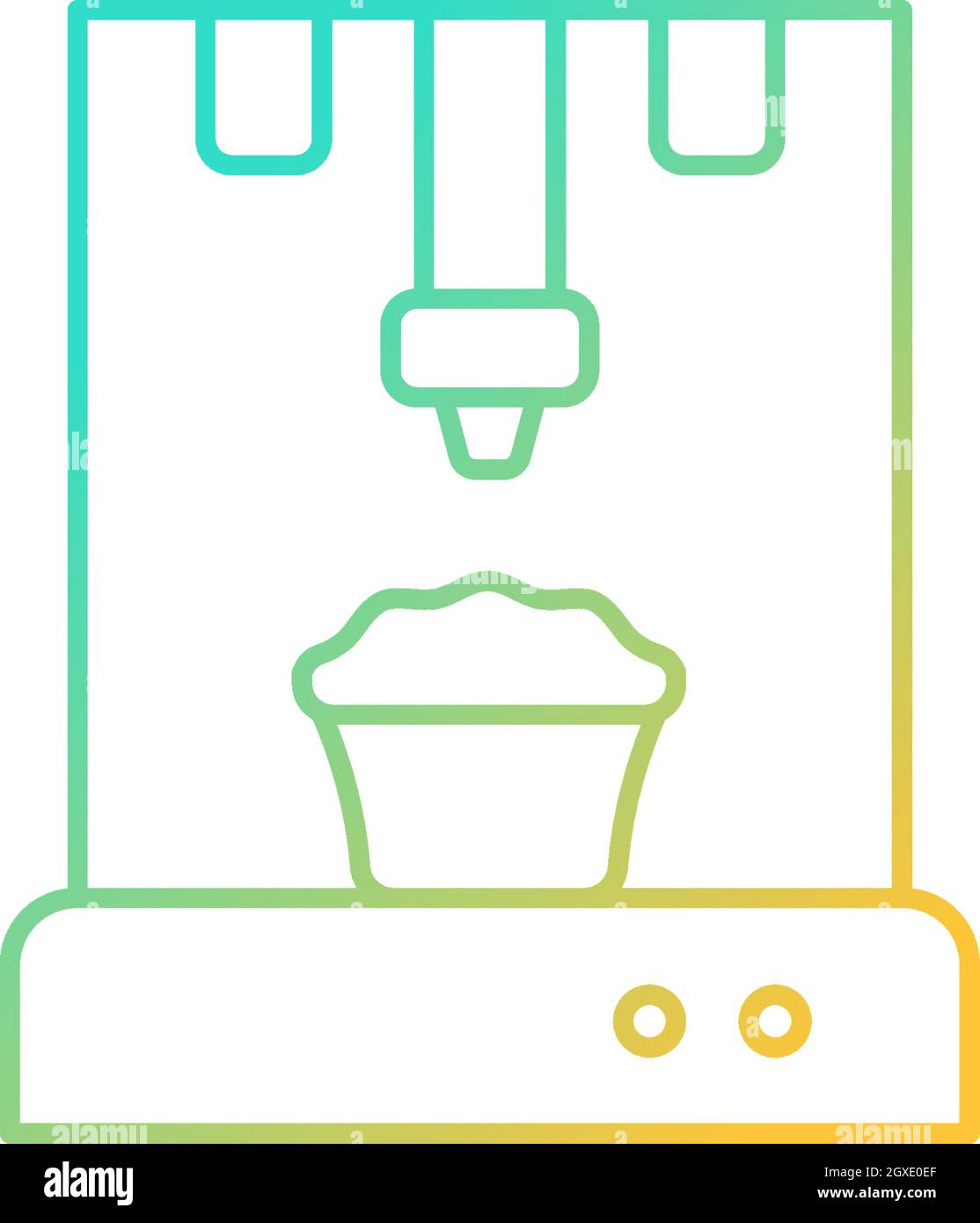 3d food printer gradient linear vector icon Stock Vector
