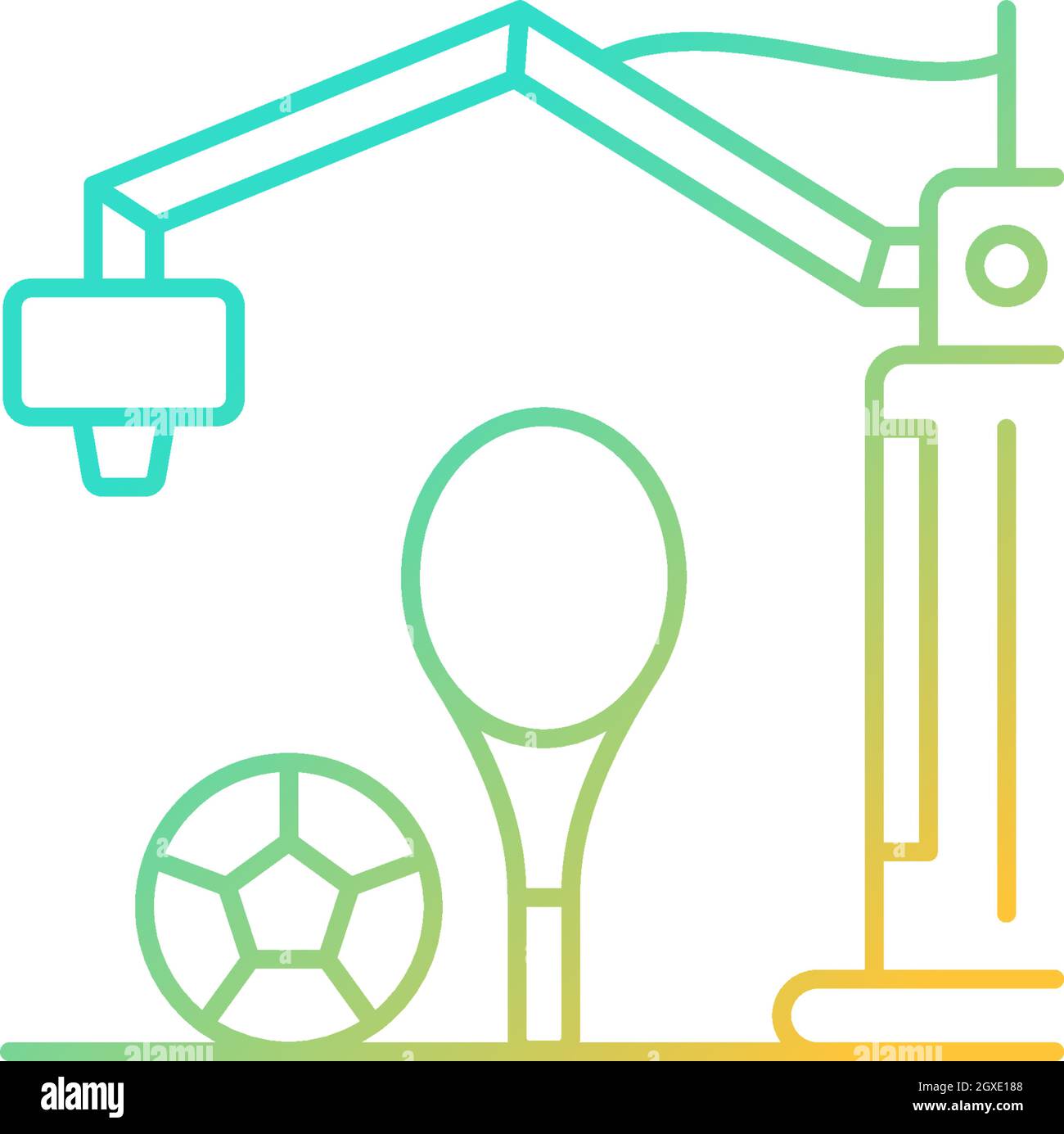 3d printed sport equipment gradient linear vector icon Stock Vector