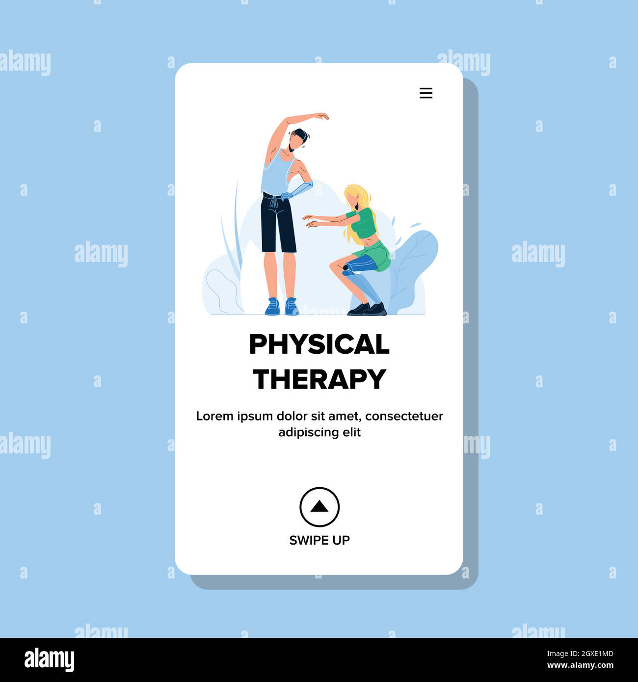 Physical Therapy After Amputation Limb Vector Illustration Stock Vector