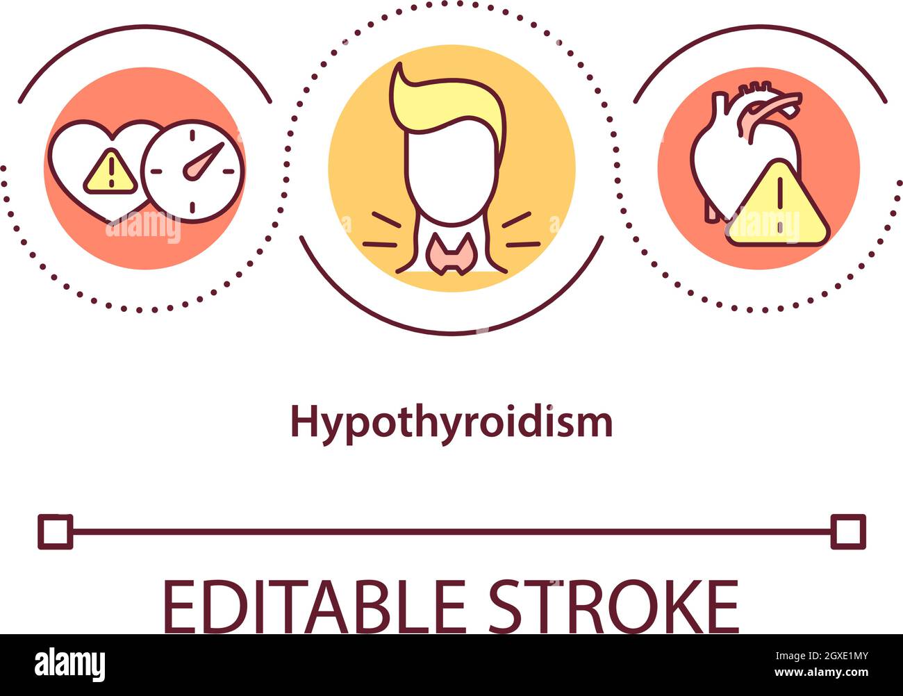 Hypothyroidism concept icon Stock Vector