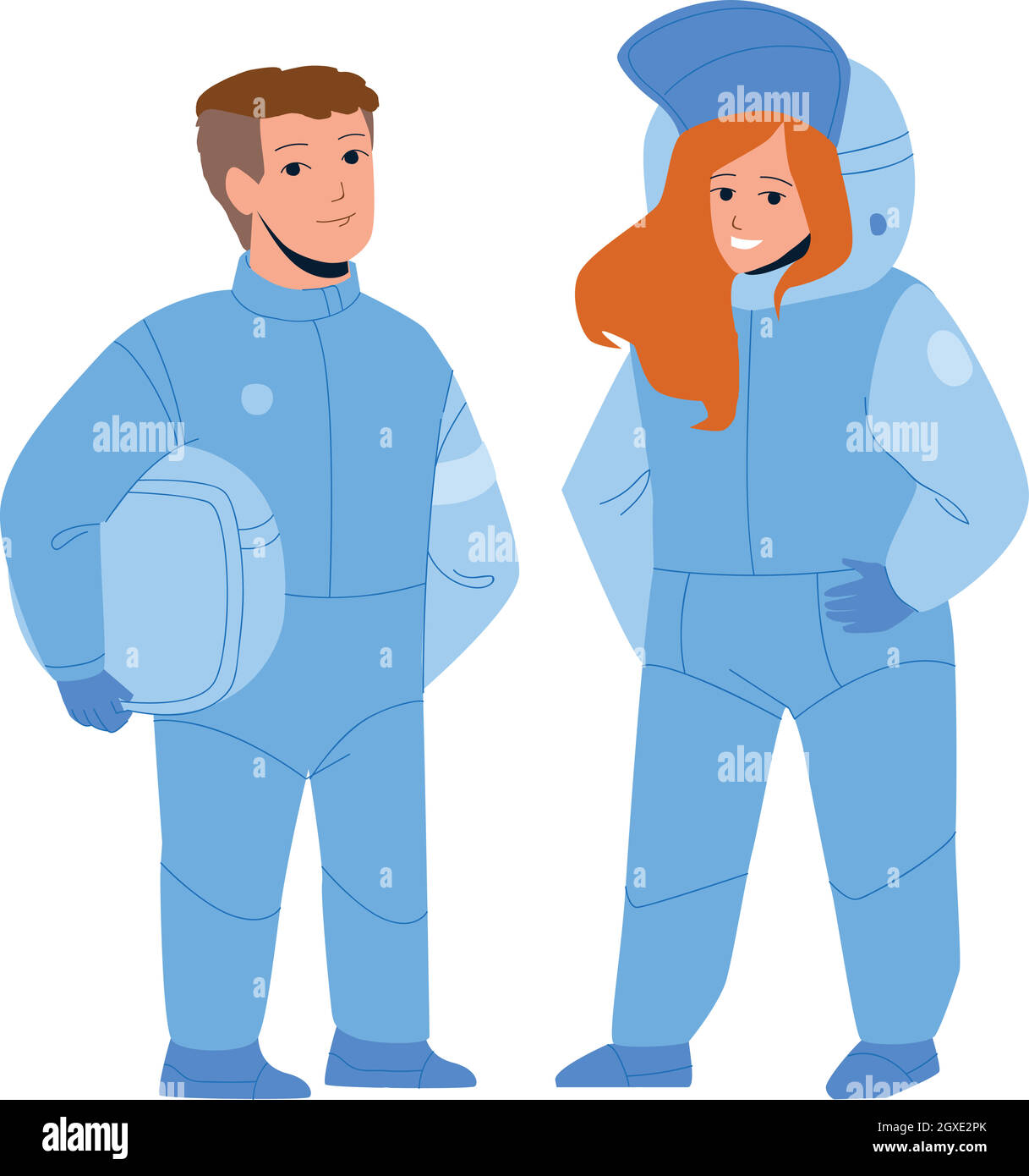 Astronaut Children Couple In Space Suit Vector Stock Vector Image & Art ...